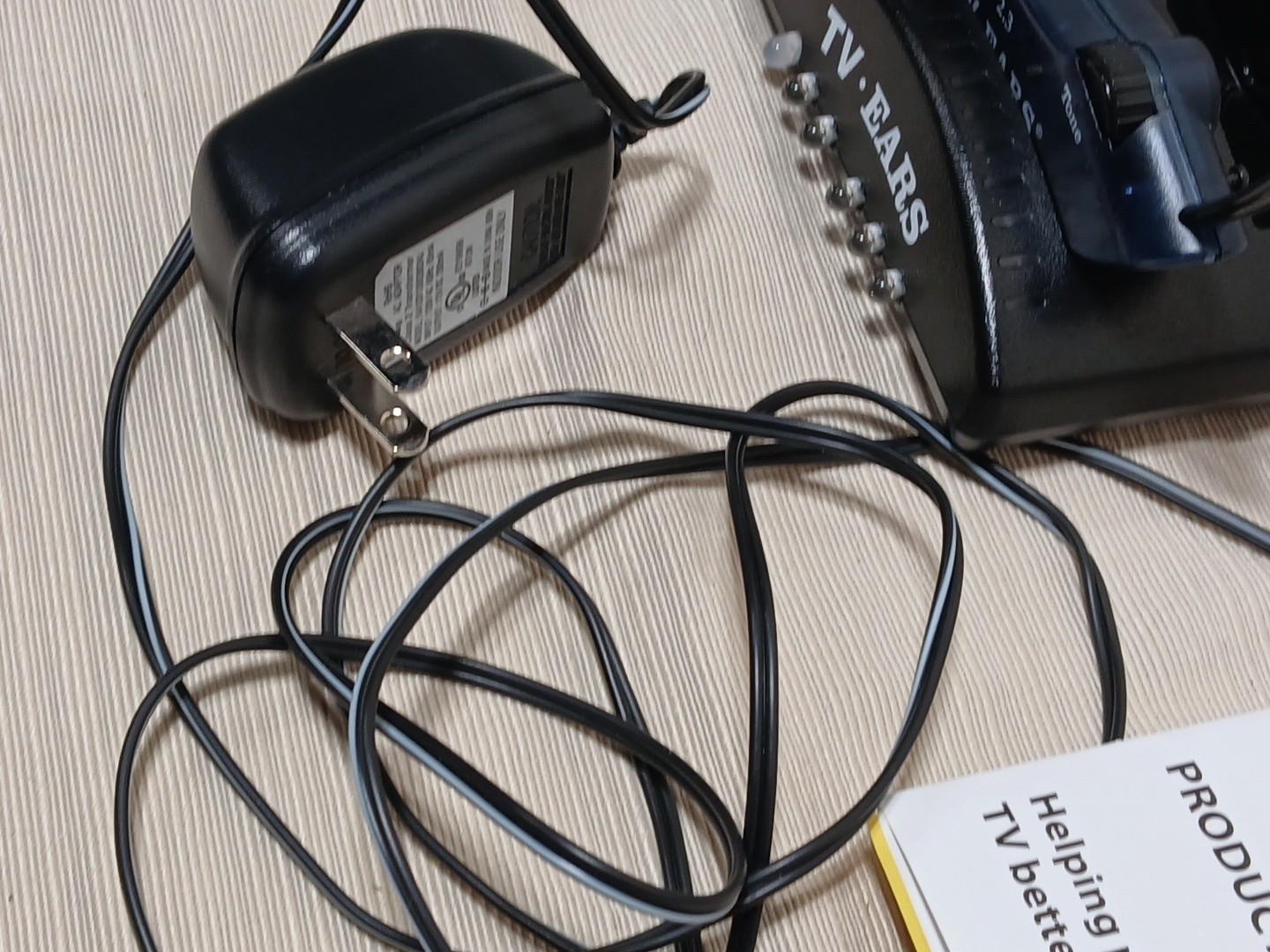 TV Ears 2.3MHz Headphones w/ Charging Base Unit for Headphone System UNTESTED