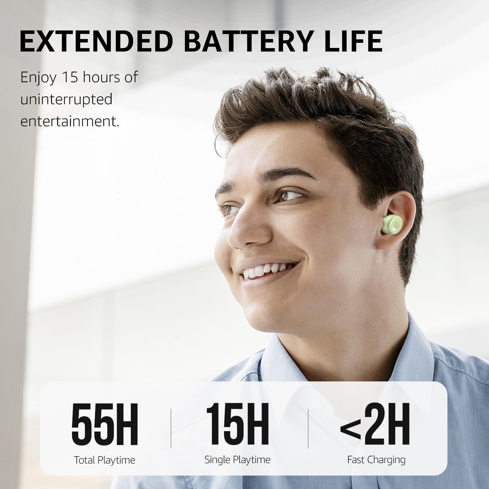 TOZO T10 Bluetooth Wireless Earbuds, Deep Bass Stereo,App EQ Customization IPX8