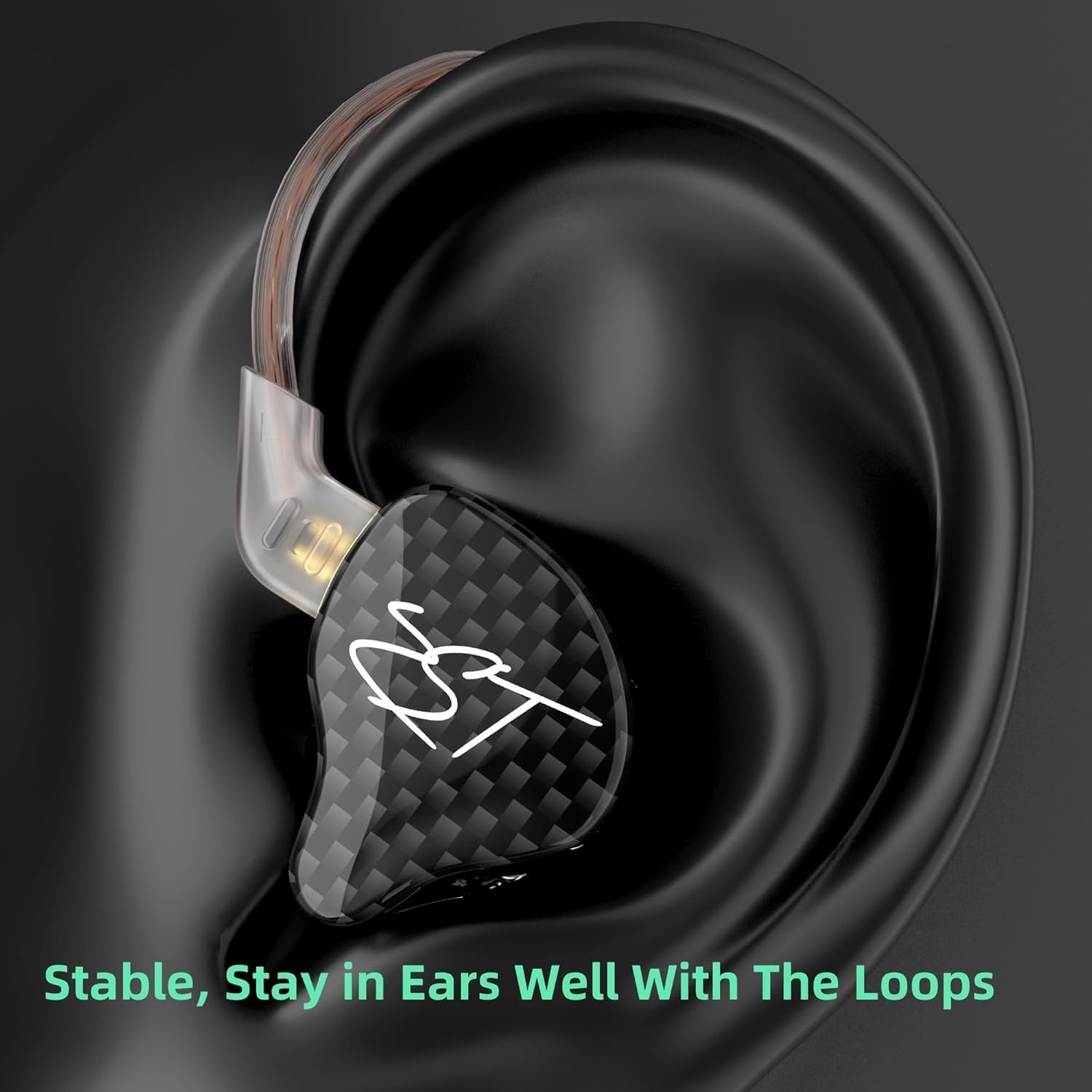 Comfort-Enhanced ZST 1BA+1DD IEM Headphones: Lightweight Sound Isolation, Black