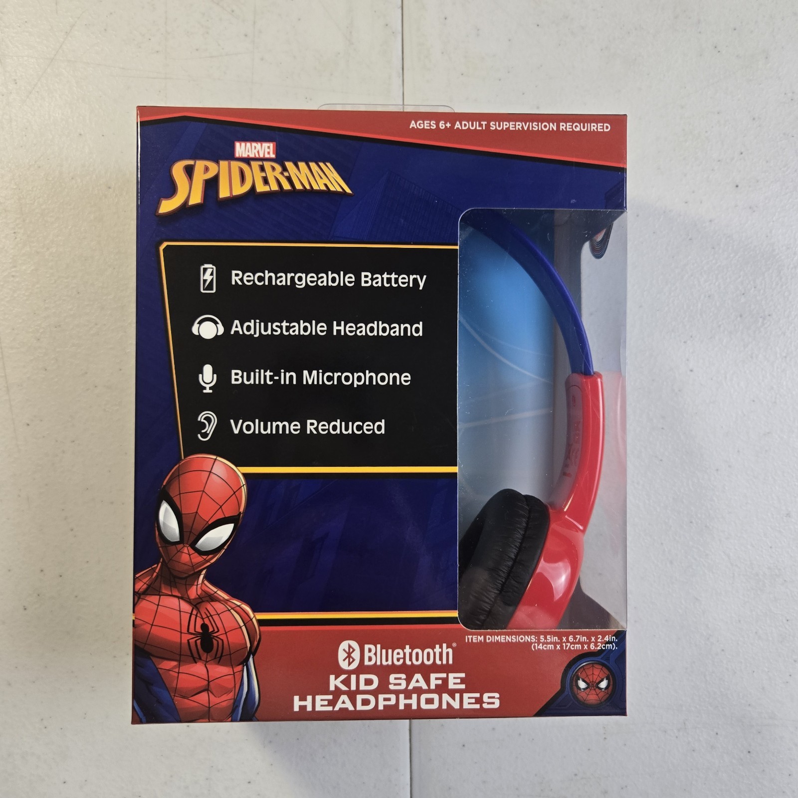 Marvel Spider-Man Kid Safe Bluetooth Headphones