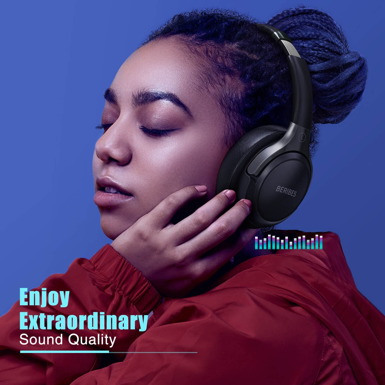 Bluetooth Headphones Over Ear, 65H Playtime and 6 EQ Music Modes Wireless Hea…