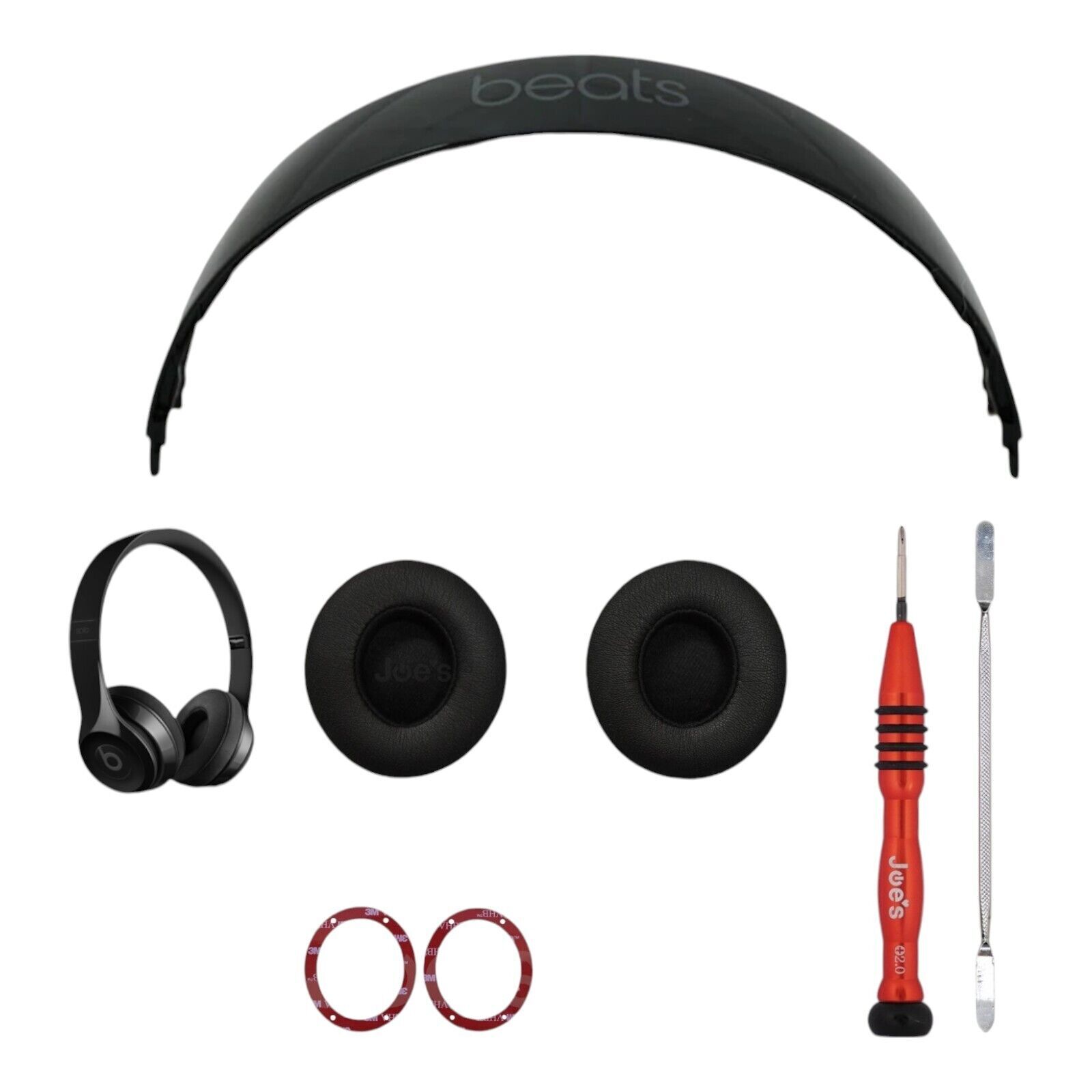 OEM Beats By Dre Solo 3 Replacement Ear Pad Cushion Headband (Gloss Black)