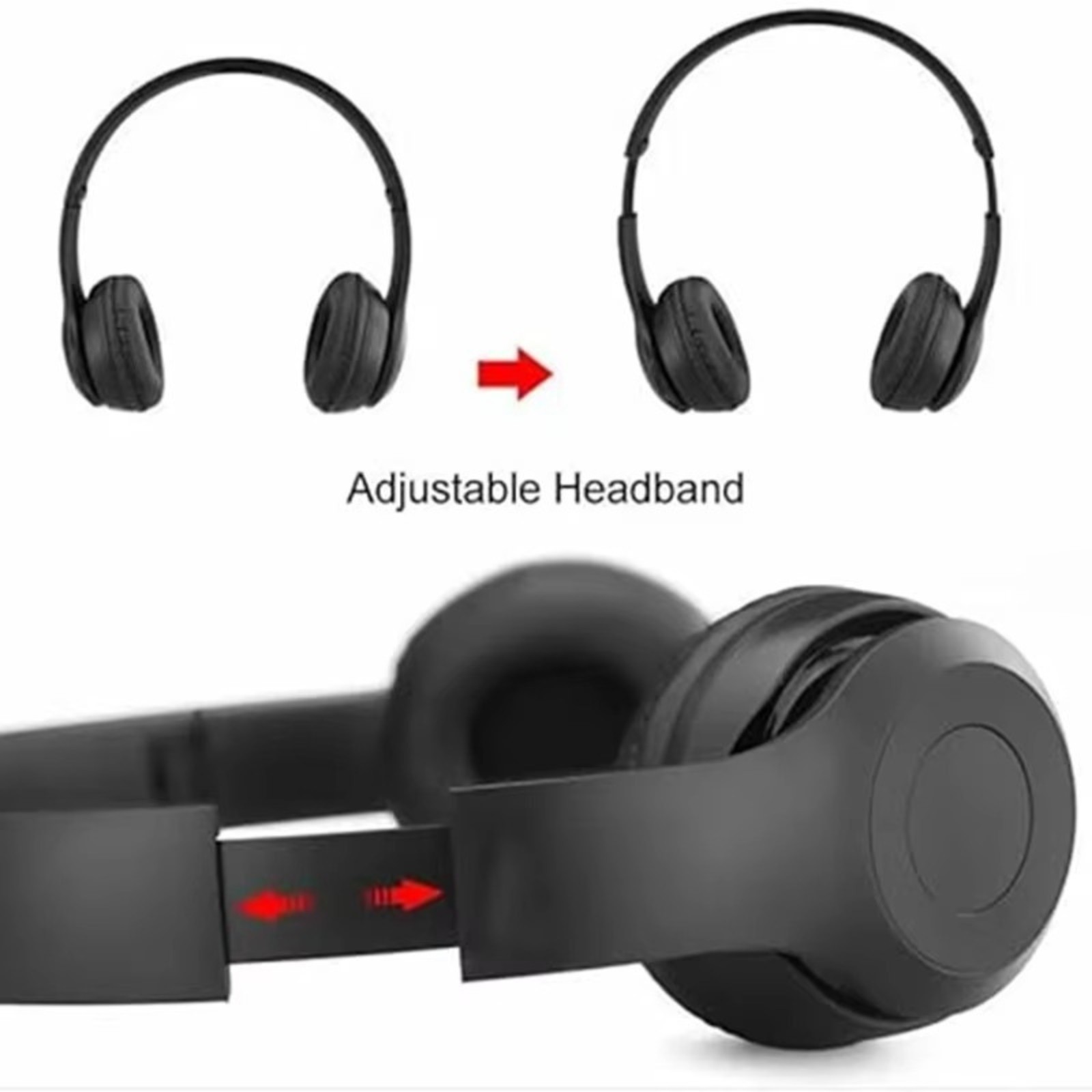 Wireless Headphones Headsets Super Bass Bluetooth Foldable Stereo Earphones Mic