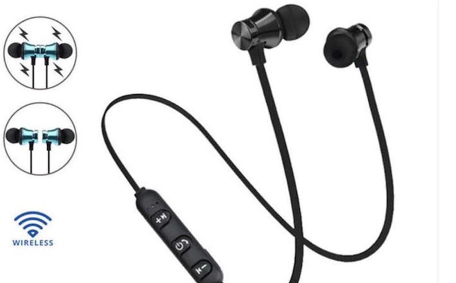 BLUETOOTH 4.2 HEADPHONES SPORT magnet stereo earphones headset mic rechargeable