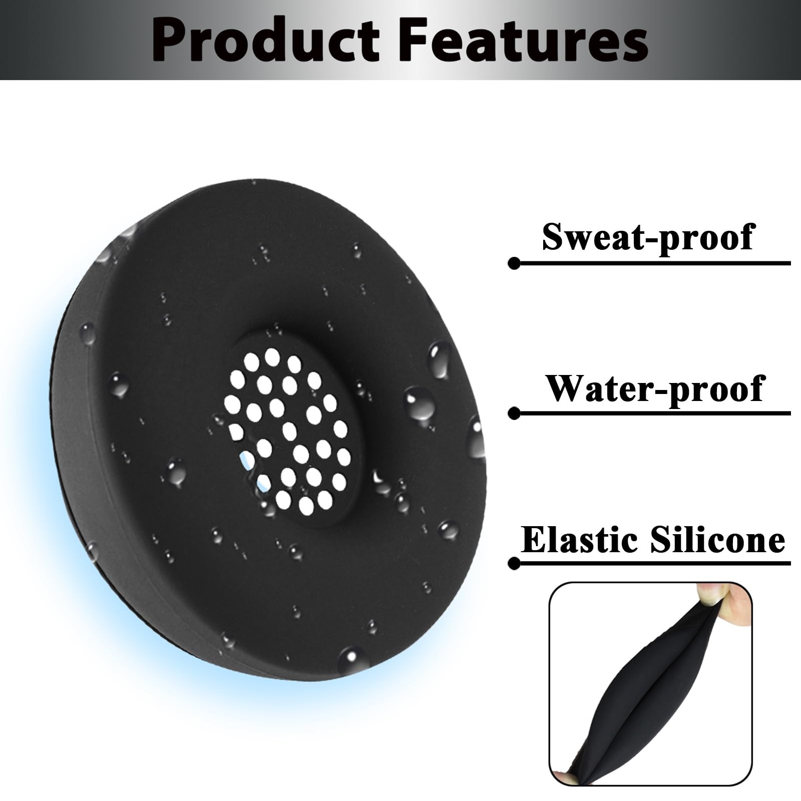 Adhiper Sweat Earpad Covers Accessories for Beats Solo 4, Solo 3 – Black | Soft