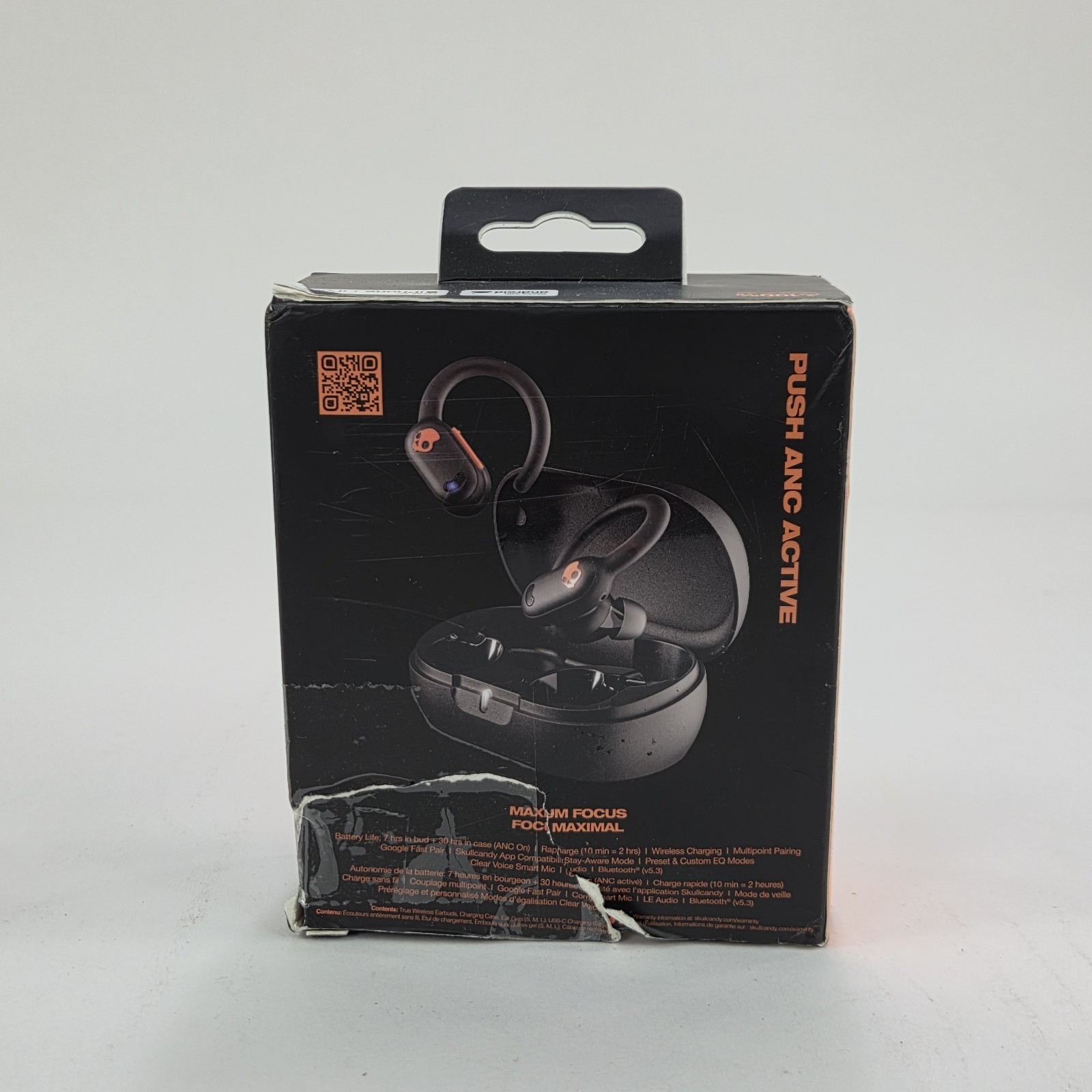 Skullcandy Push ANC Active Noise Canceling Wireless Earbuds – Black