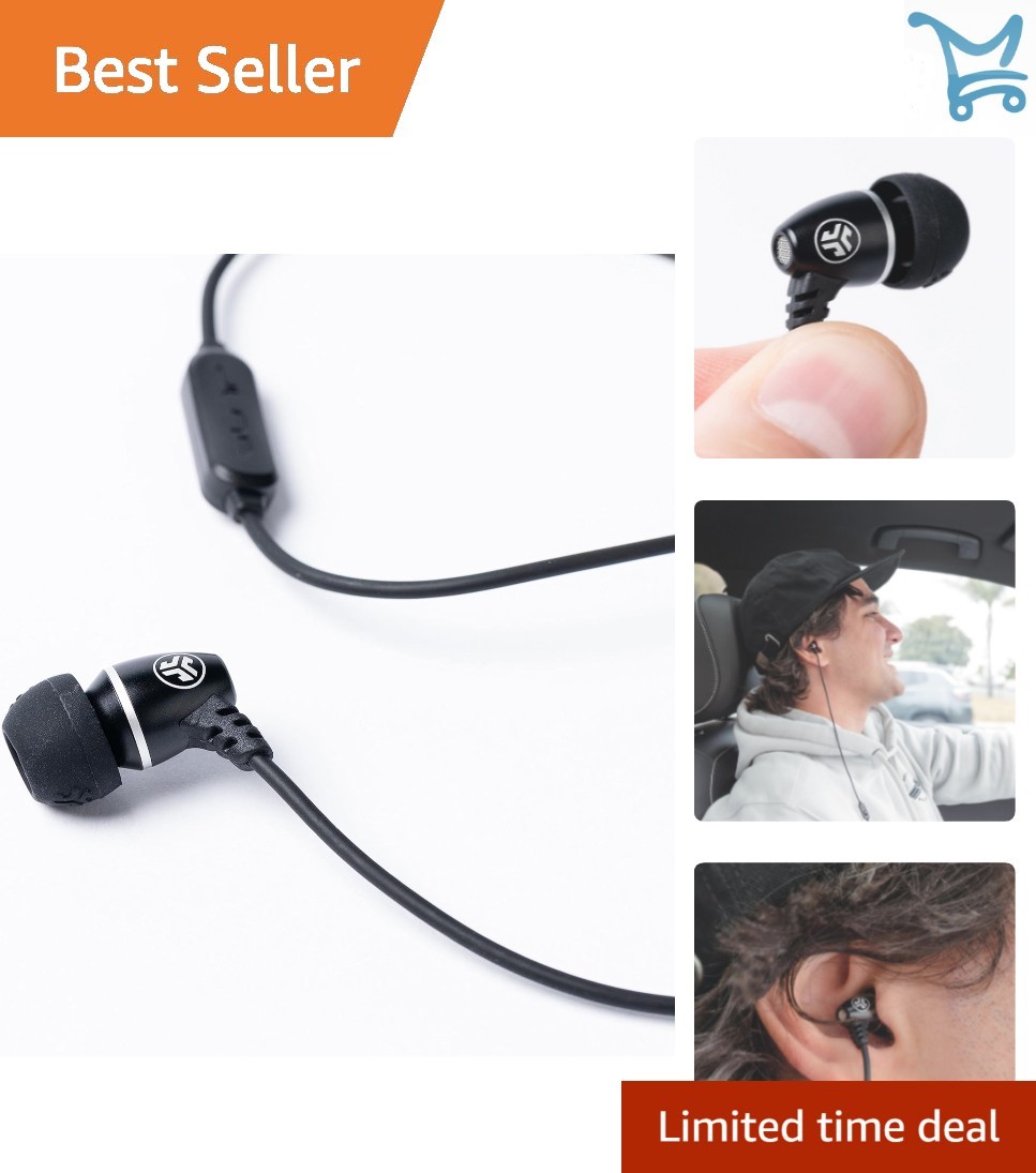 Mono Earbud Headset Metal Microphone 3.5mm Jack Noise Isolation Wired