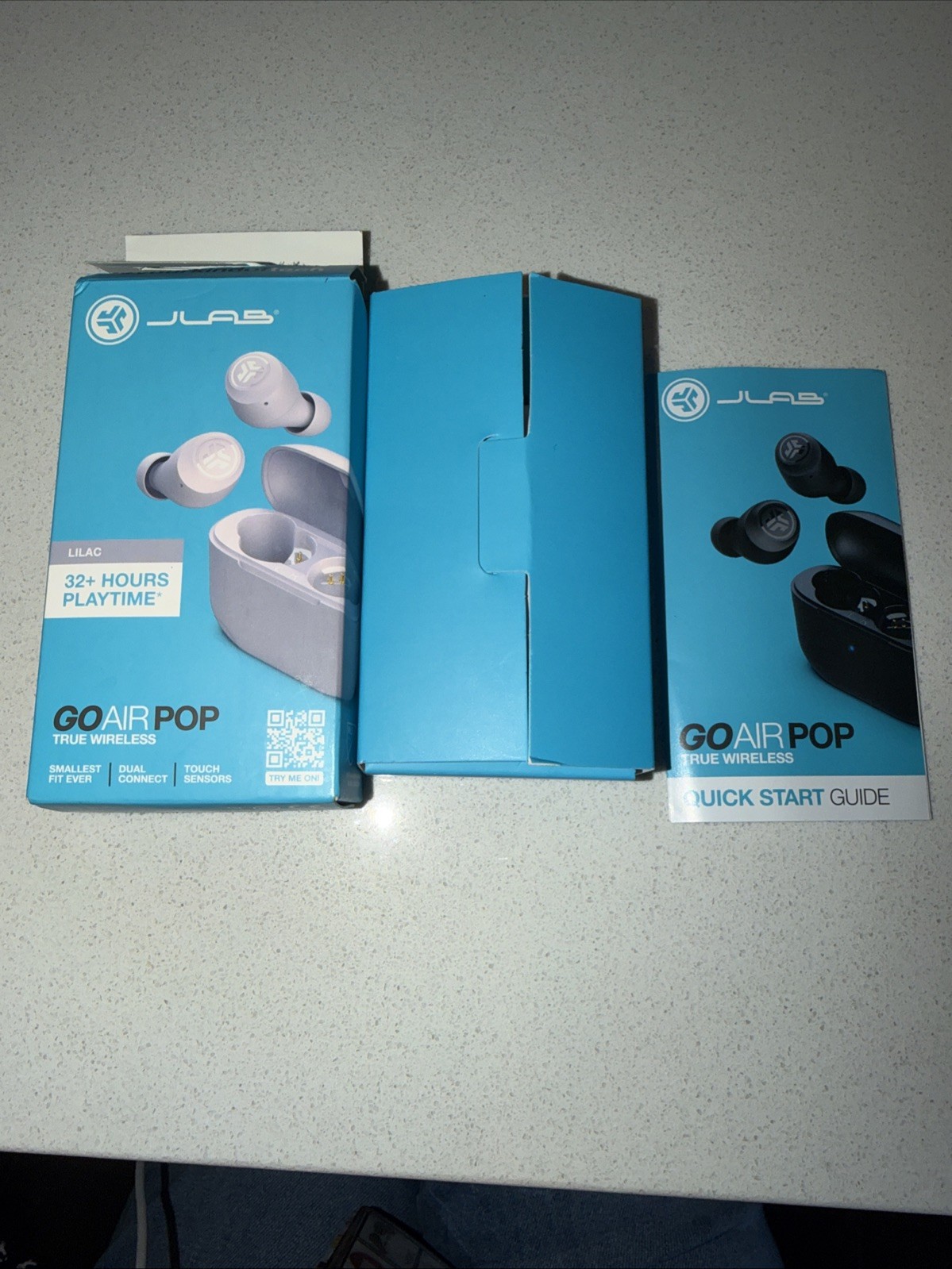 JLab GO Air Pop True Wireless Bluetooth Earbuds- Light Purple/ Lilac *Read