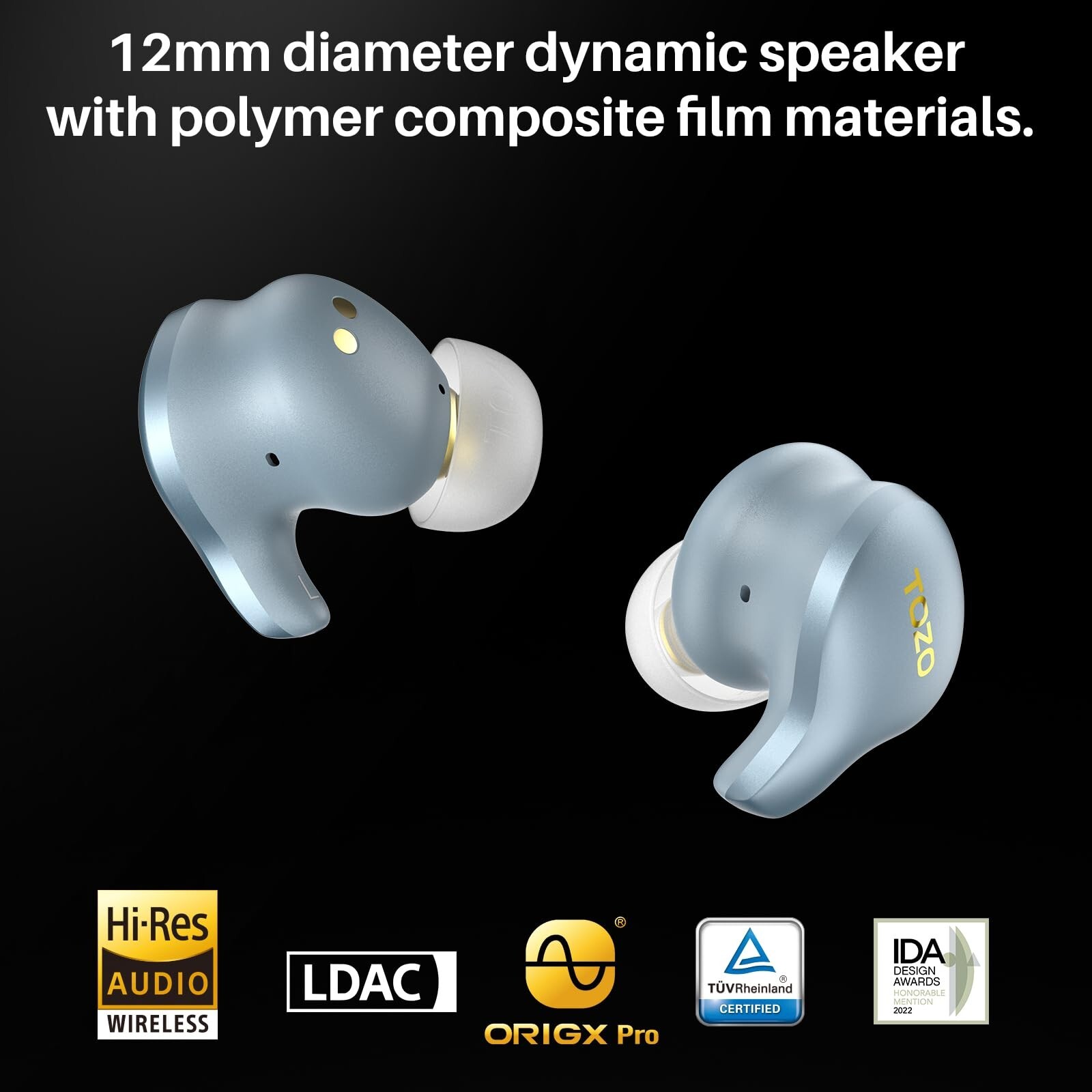 TOZO Golden X1 Bluetooth 5.3 ENC ANC Wireless Earbuds, Blue (Renew)