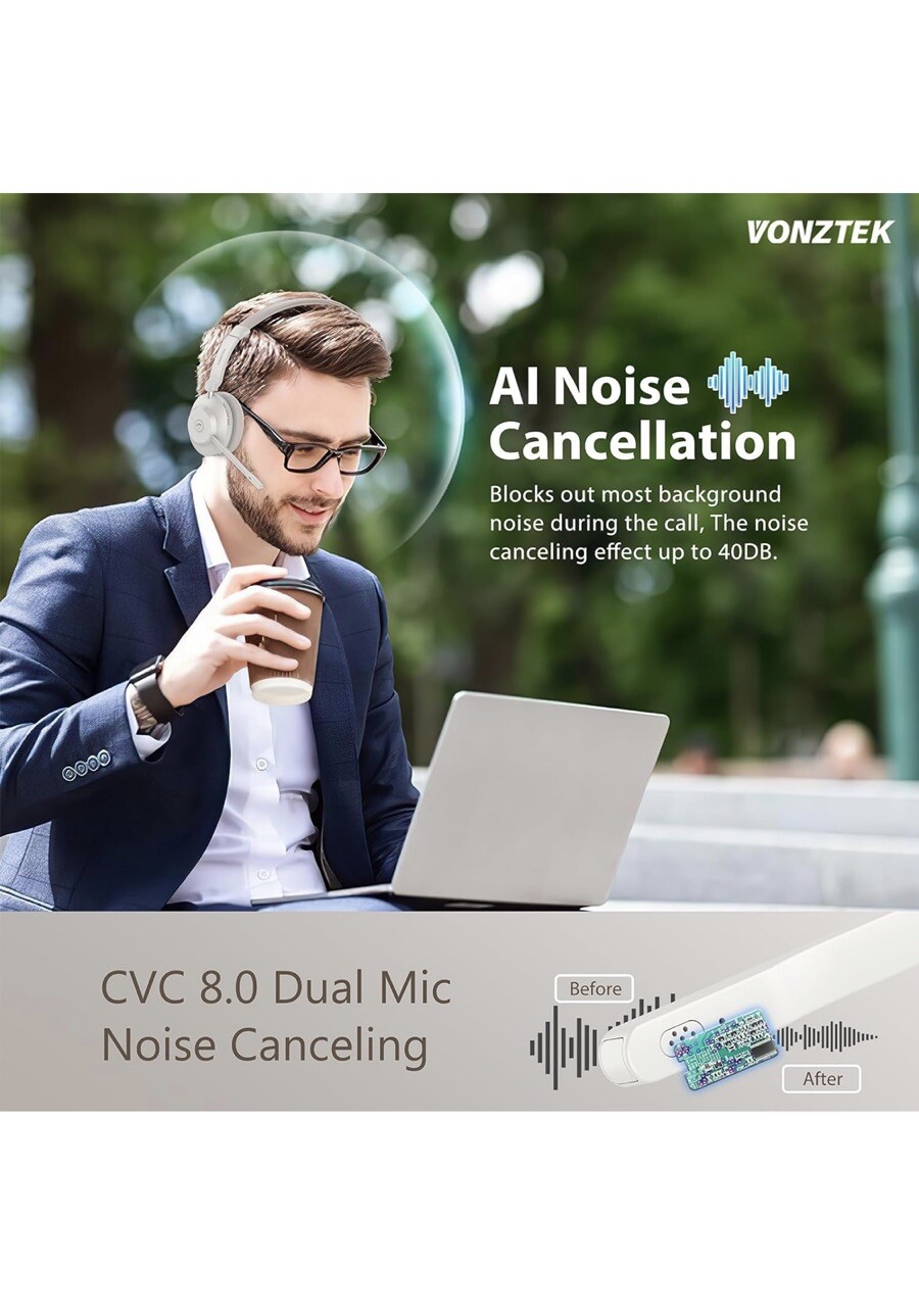 Vonztek Bt882-d Wireless Headset With Microphone Noise Cancelling NEW!!!