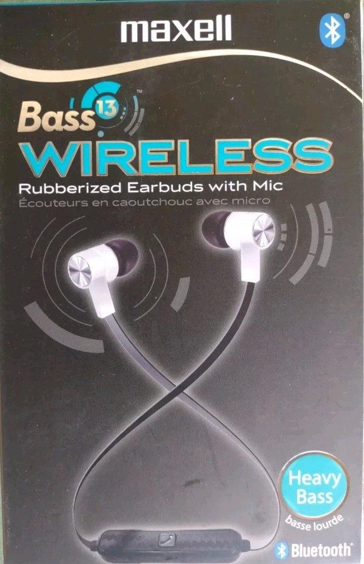 Bluetooth Wireless Rubberized Earbuds With Mic Maxell Bass 13 (Heavy Bass)