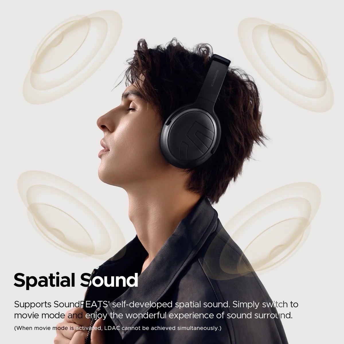 SoundPeats Space Pro Hi-Res Audio with LDAC and -47dB Hybrid ANC Driver 40mm x 2