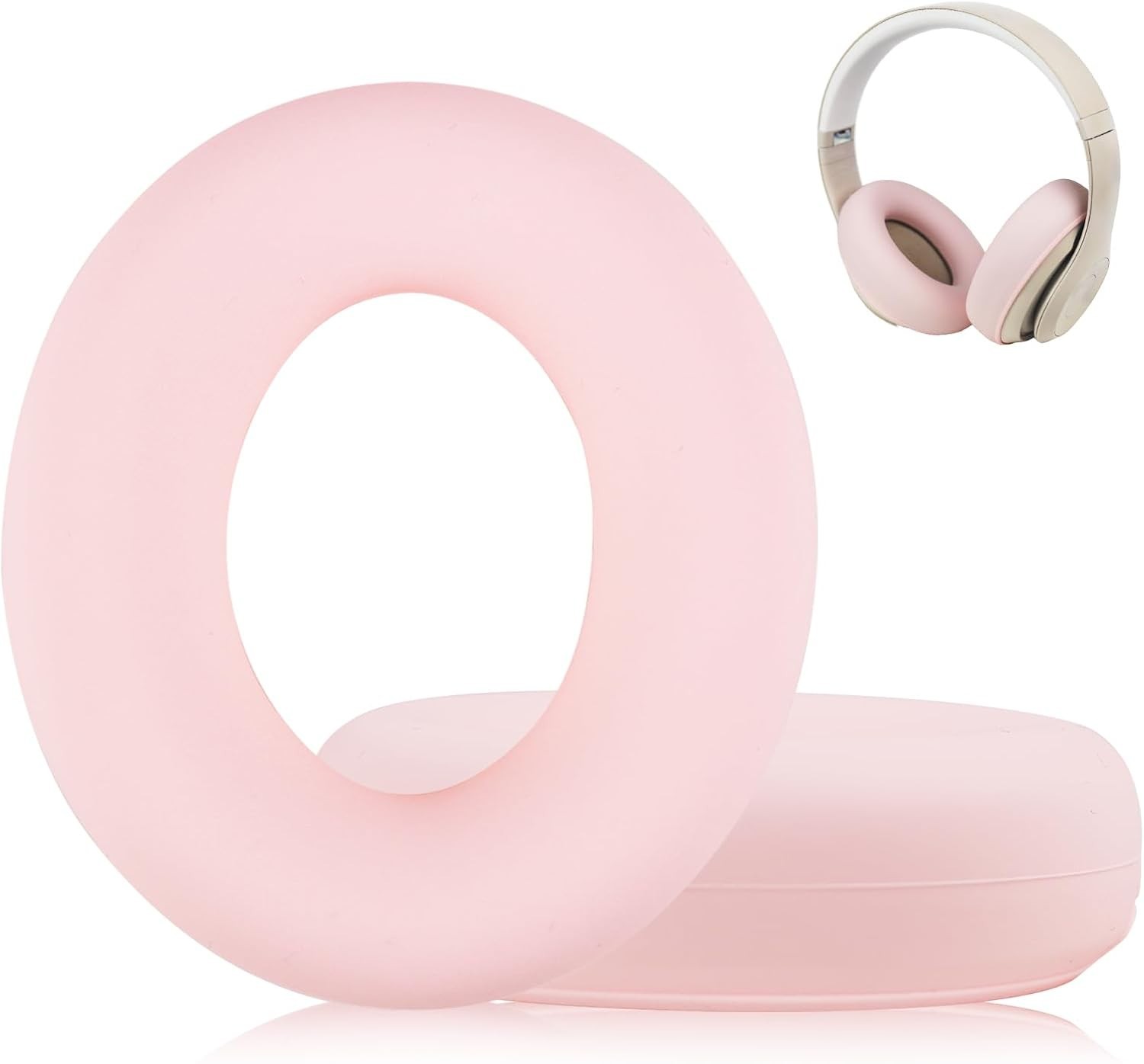Adhiper Sweat Ear Covers for Beats Studio Pro Silicone Pink Washable
