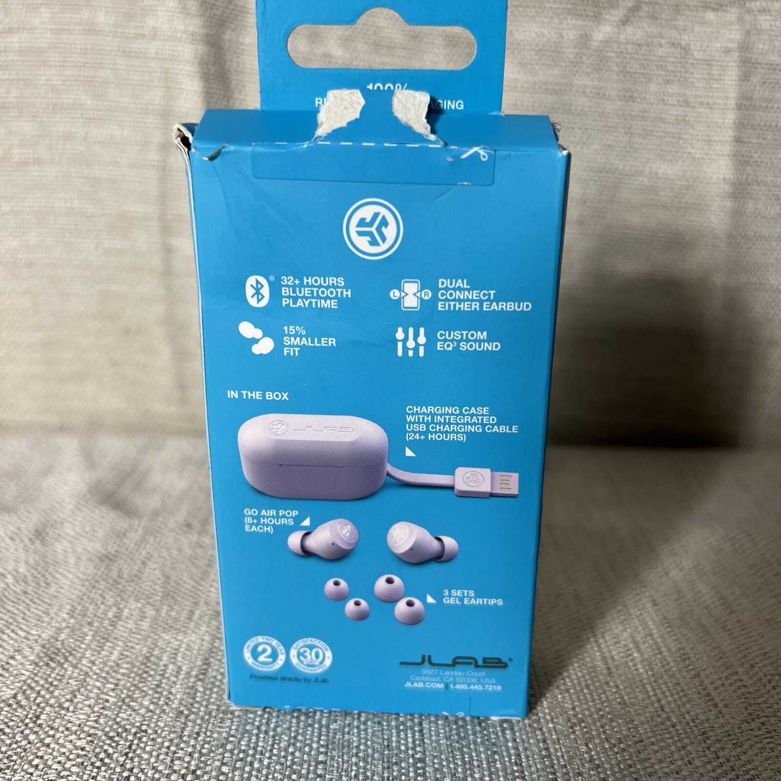 JLab GO Air POP True Wireless In-Ear Headphones – Lilac (EBGAIRPOPRLLC124) *NEW*