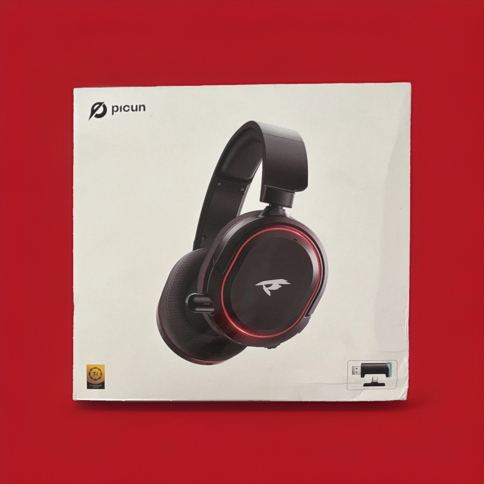 Picun G2 Over-Ear Bluetooth Headband Headphones USB-C, Black/Red – New