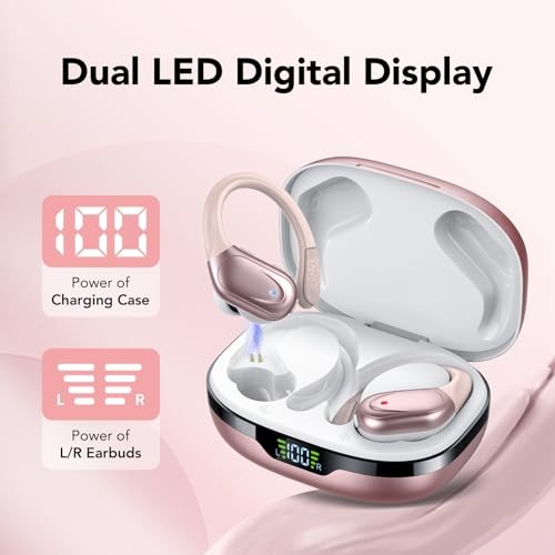 Ear buds Wireless Earbuds Bluetooth 5.3 Headphones 60hrs Playtime with Rose