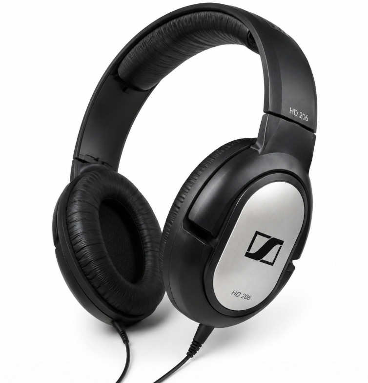 Sennheiser HD 206 Wired Over-Ear Closed Back Headphones Black 3.5mm Audio Jack