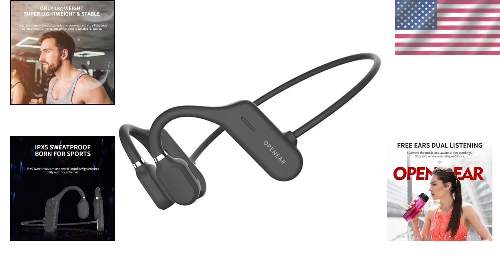 Long Battery Life Open Ear Sports Headphones – Perfect for Running & Cycling