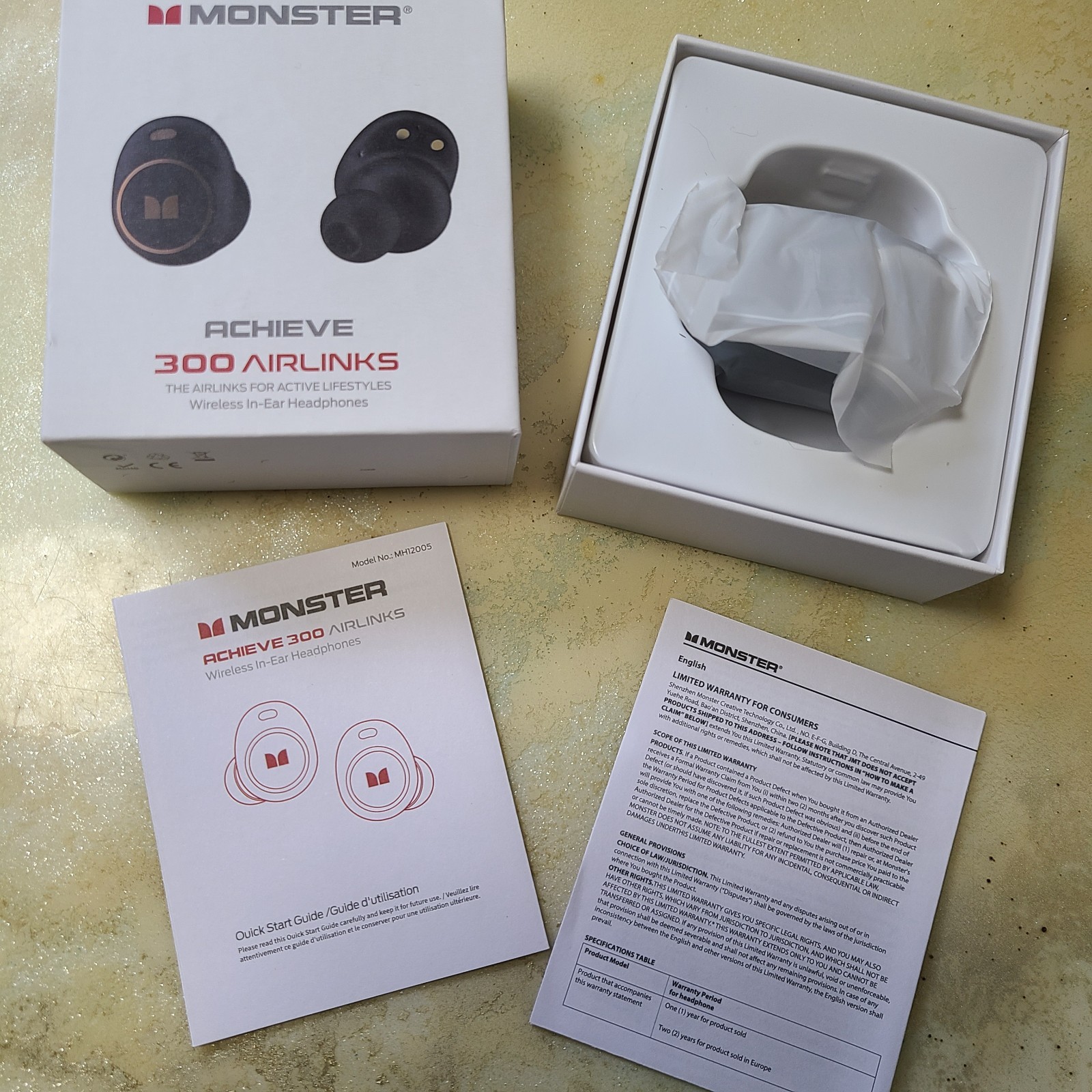 Monster Wireless Earbuds Achieve 300 AirLinks Bluetooth Headphones NEW
