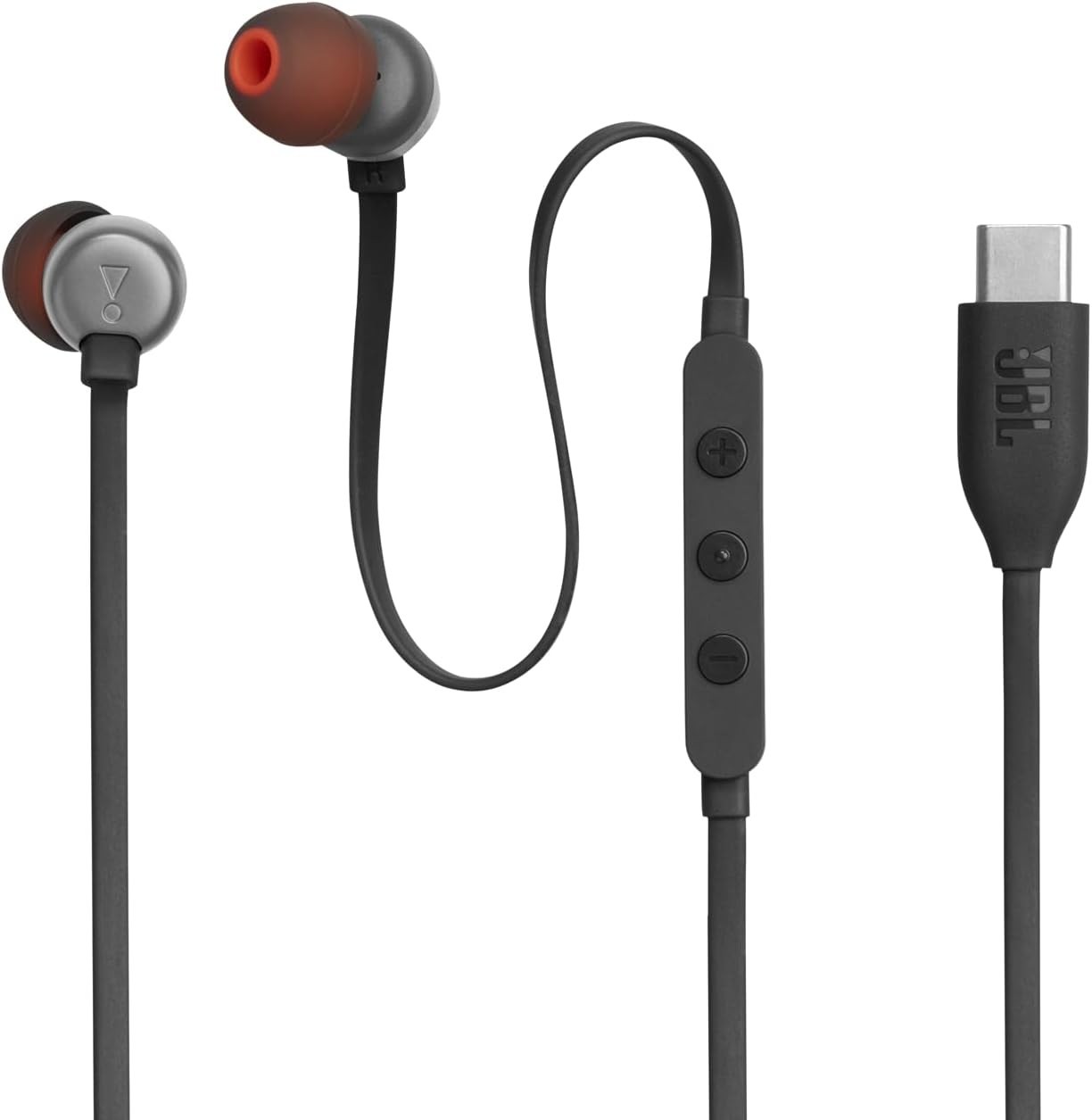 JBL Tune 310C USB-C Wired In-Ear Headphones – Black – Hi-Res Audio Pure Bass Mic