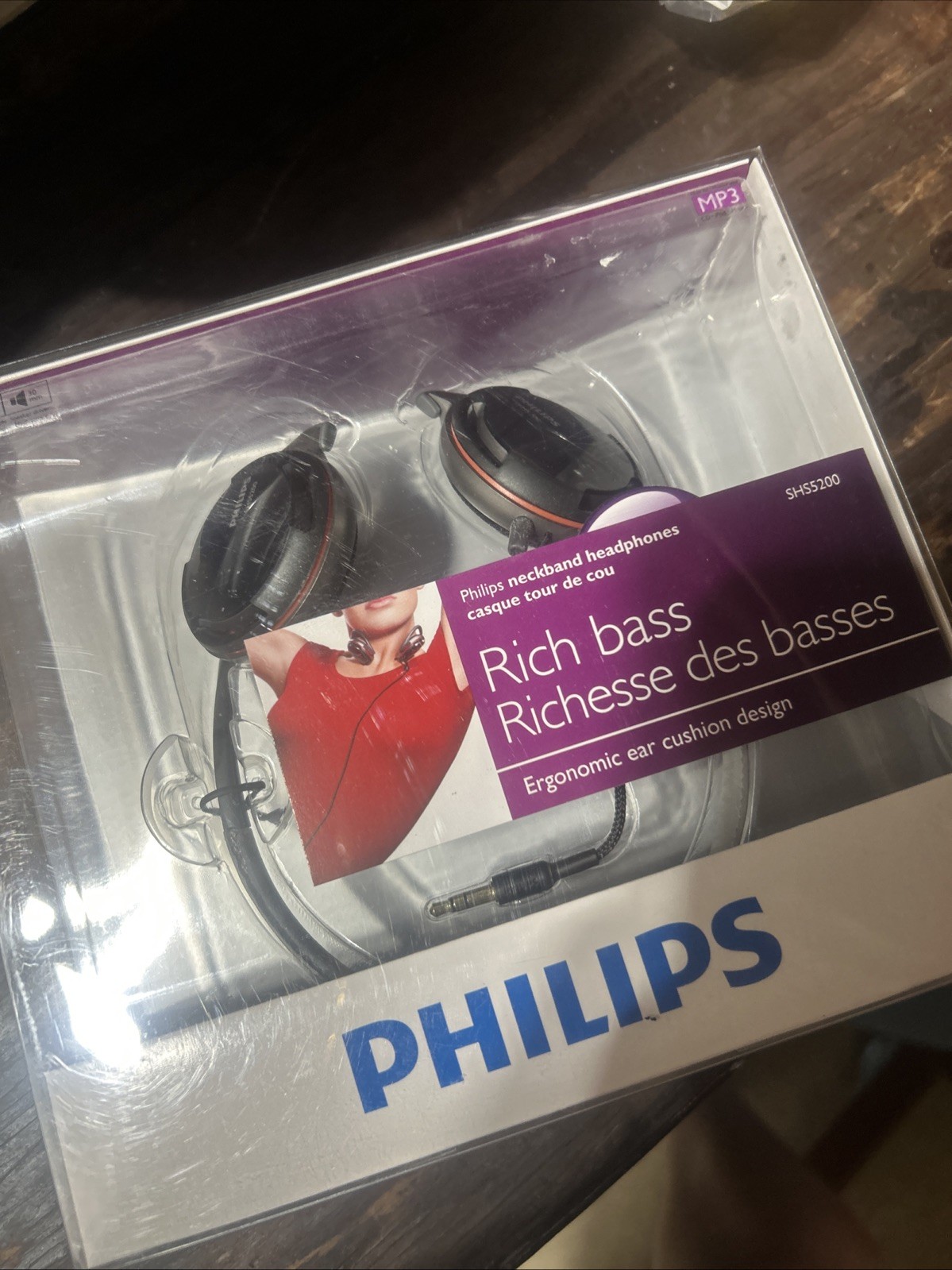 Philips SHS5200 Rich Bass Neckband Headphones Wired 3.5mm New Sealed