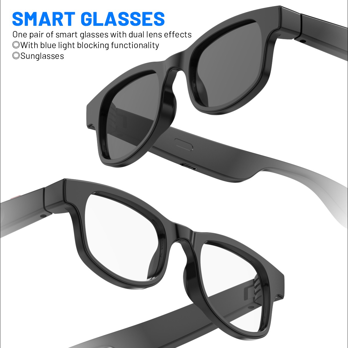Smart Bluetooth 5.4 Sunglasses Polarized OWS Headphones Stereo Speaker Headsets