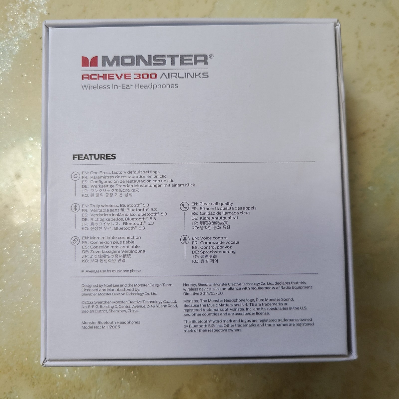Monster Wireless Earbuds Achieve 300 AirLinks Bluetooth Headphones NEW