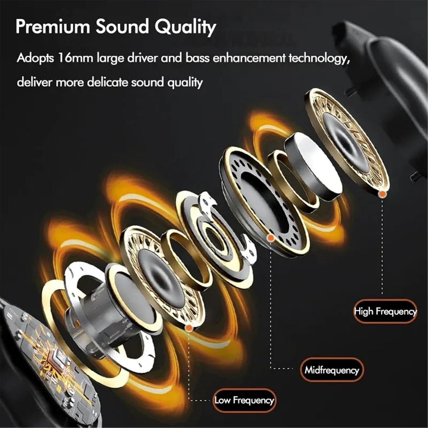 Air Conduction Open Ear Headphones,3.5Mm Wired Headphones and Built-In Microphon