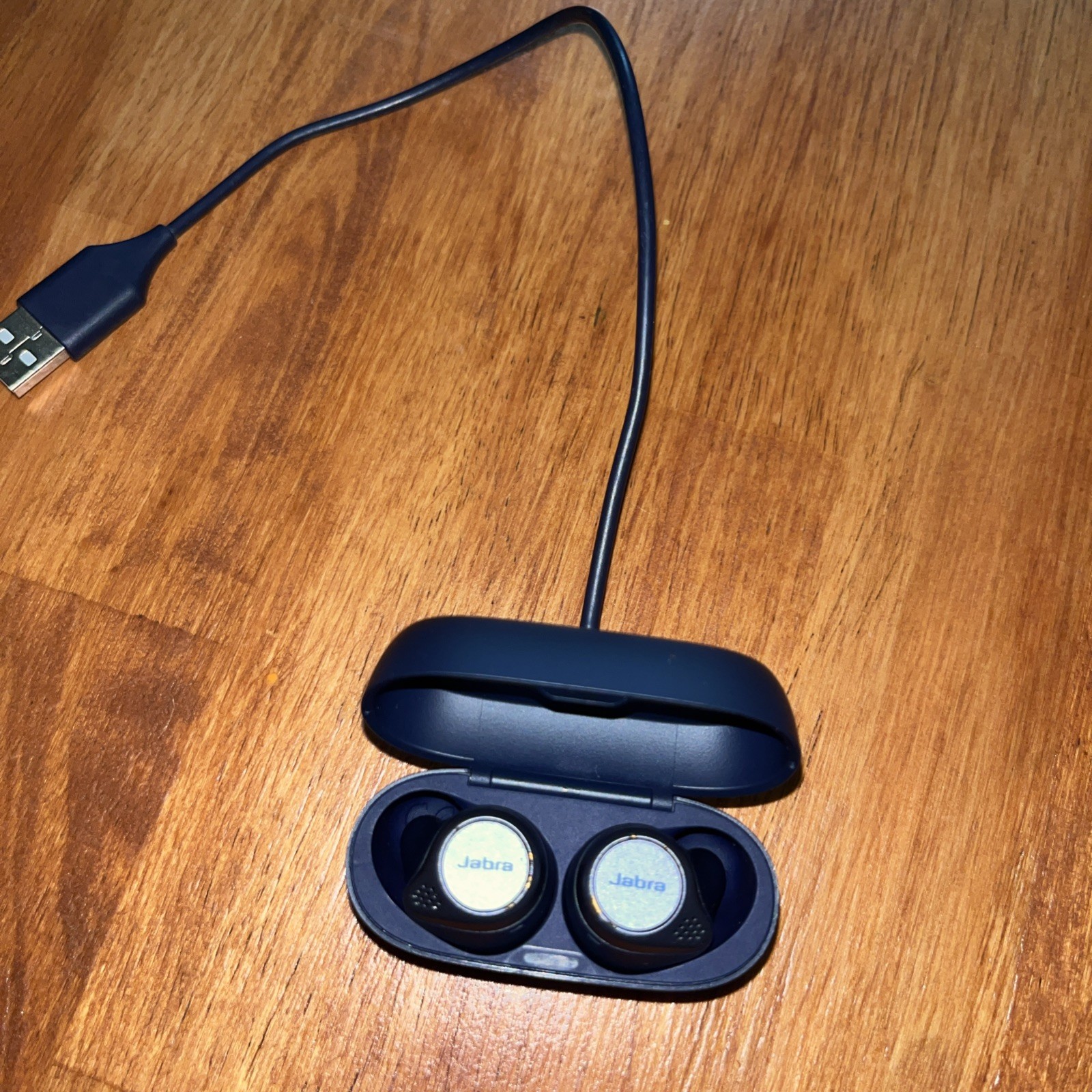 Jabra Elite Active75T Noise Cancelling Wireless Earbuds-Titanium Navy blue