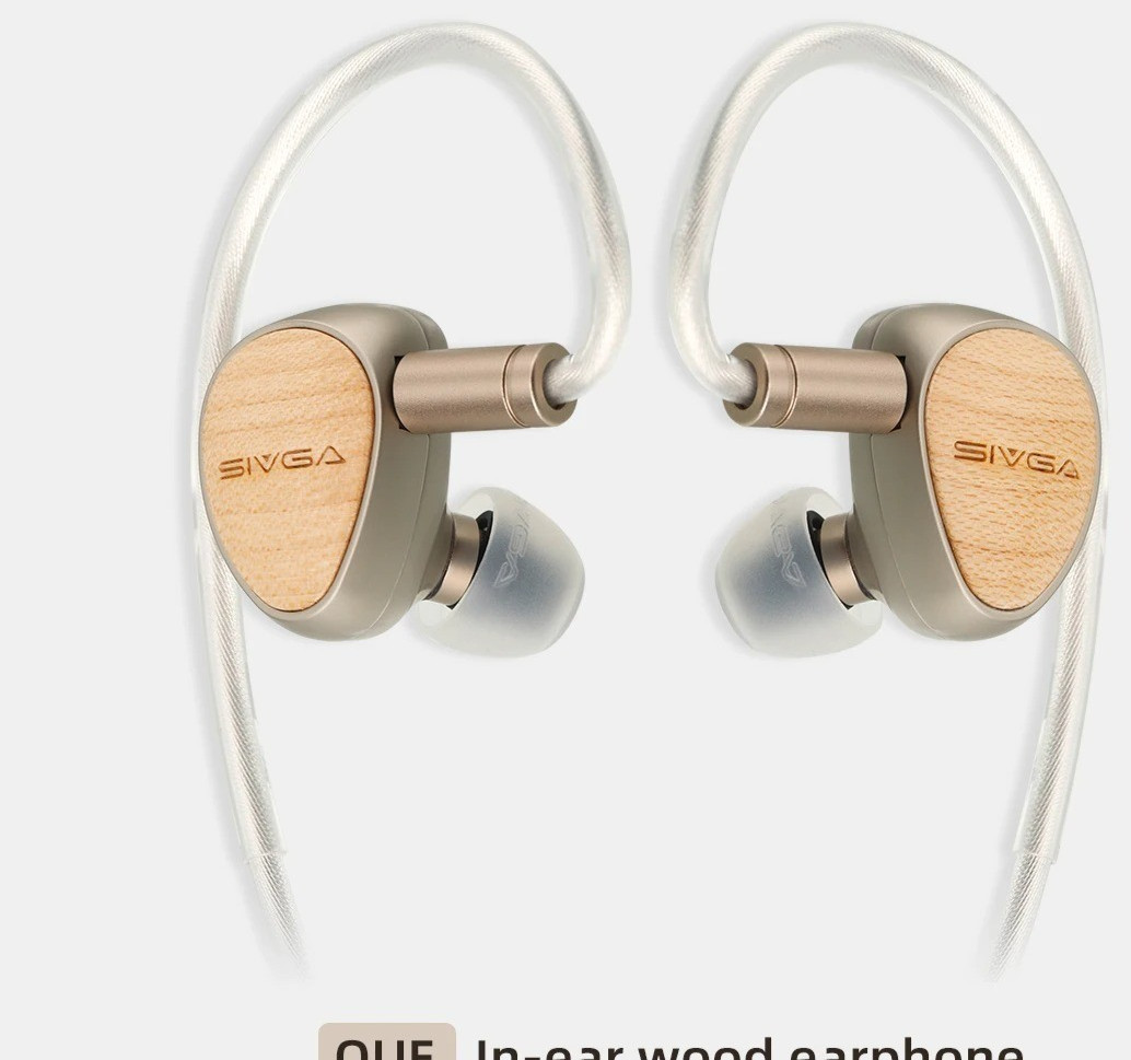 SIVGA Que 10mm Beryllium Driver HiFi Wired Earbuds White Maple Wood