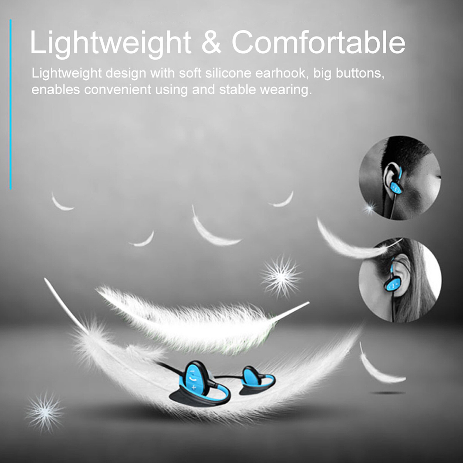 IPX8 Waterproof Headphones for Swimming CSR Stereo H5D0