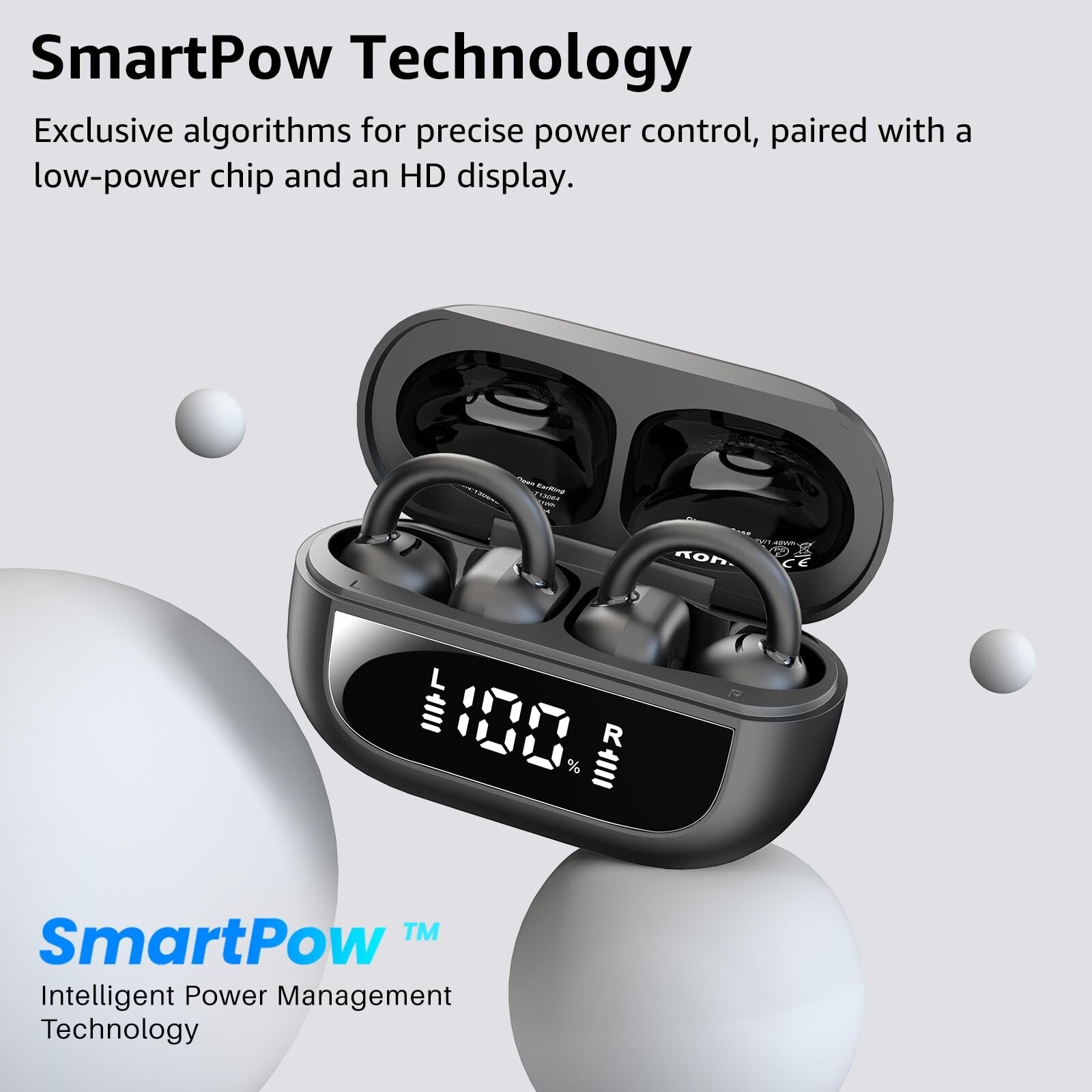 TOZO True Open Ear Clip Wireless Earbuds Bluetooth Headphone Lightweight Comfort