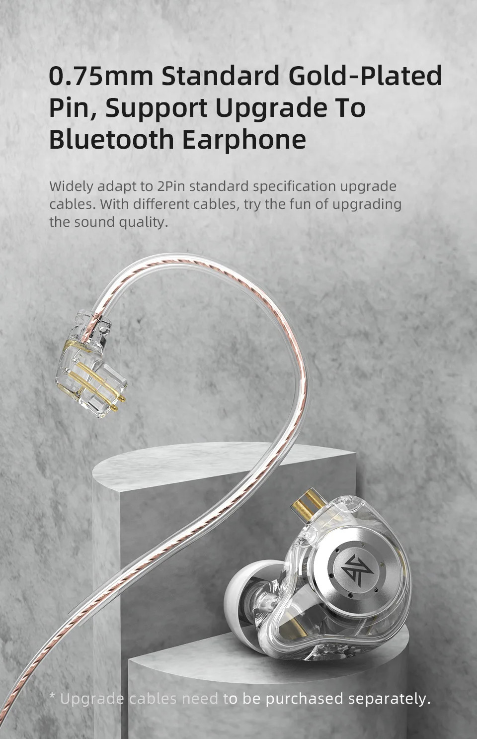 Kz Edx Pro Earphones Dynamic in Ear Monitor Hifi Wired Headphones Bass Stereo Ga