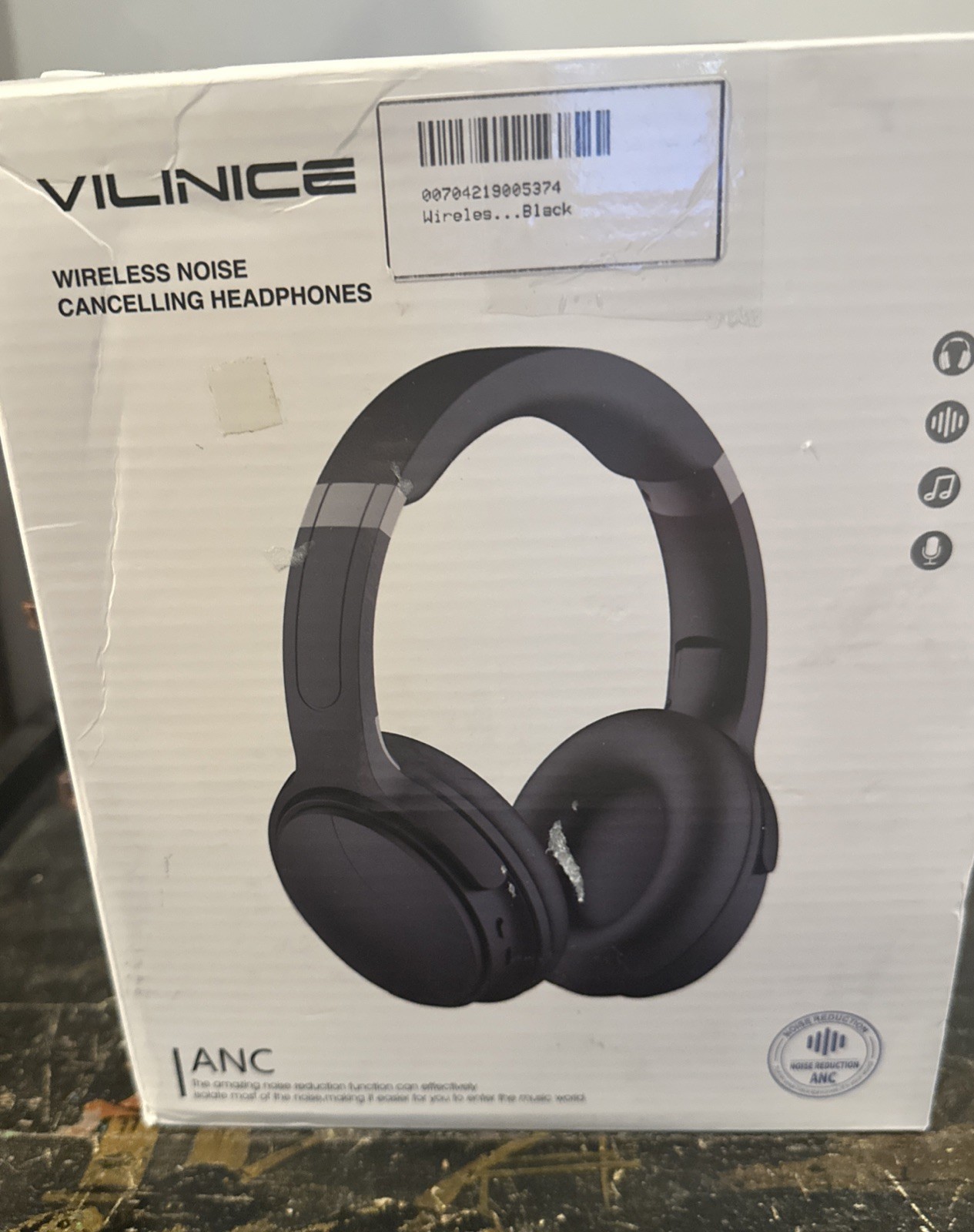 VILINICE Noise Cancelling Headphones Wireless Bluetooth Over Ear Microphone NEW