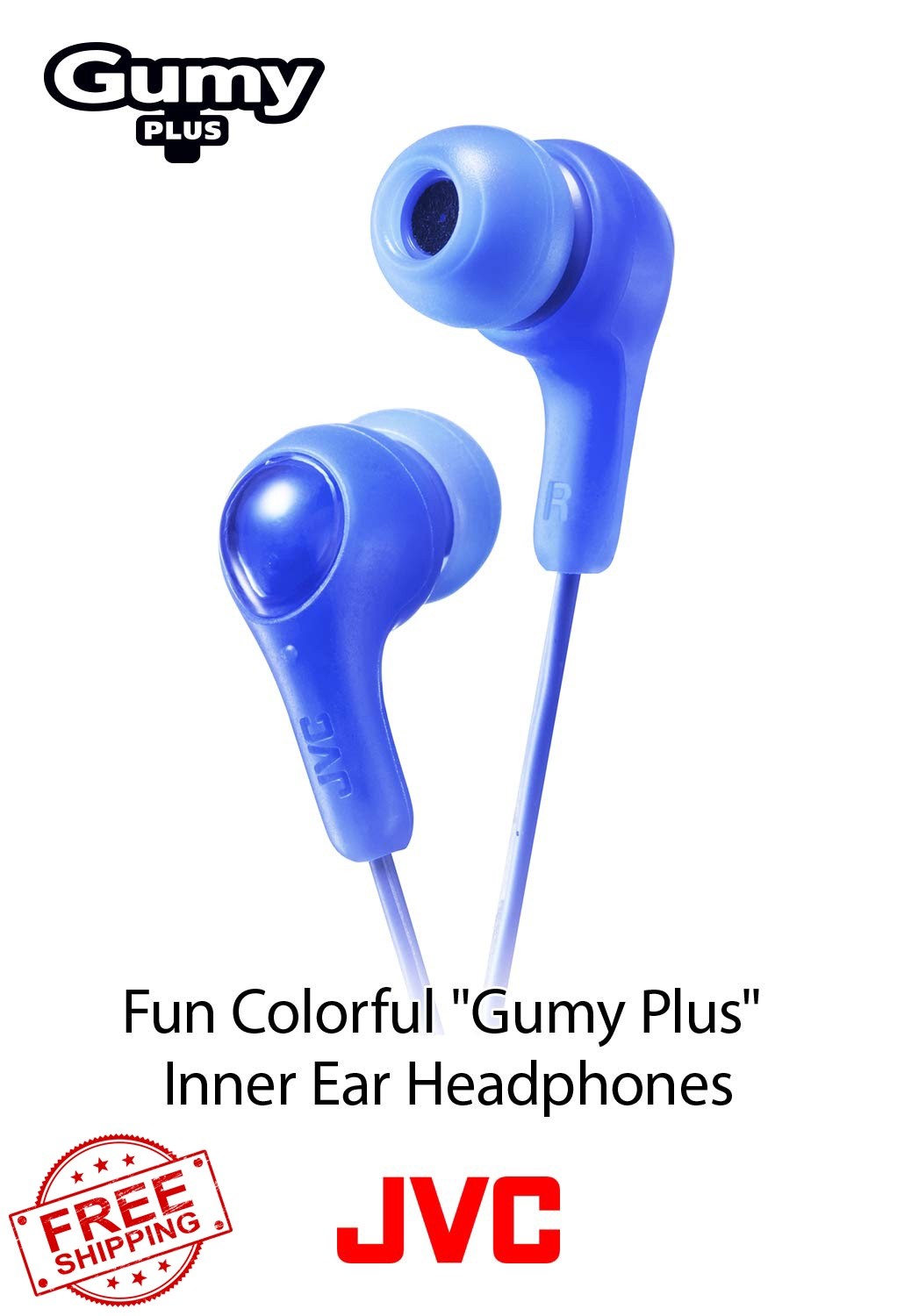 JVC HAFX7R Gumy Earbuds Red S/M/L