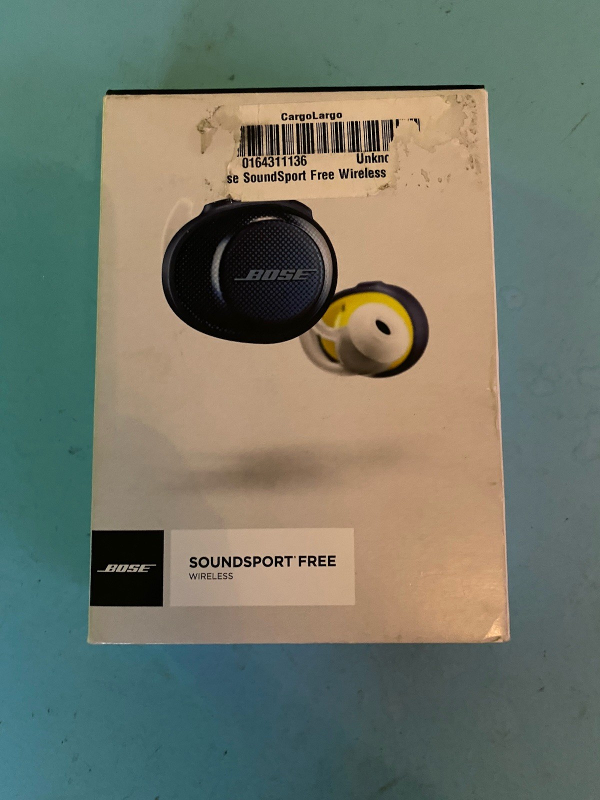 Pair of Bose SOUNDSPORT FREE WIRELESS Earbuds Blue / Citron Yellow Repair Parts