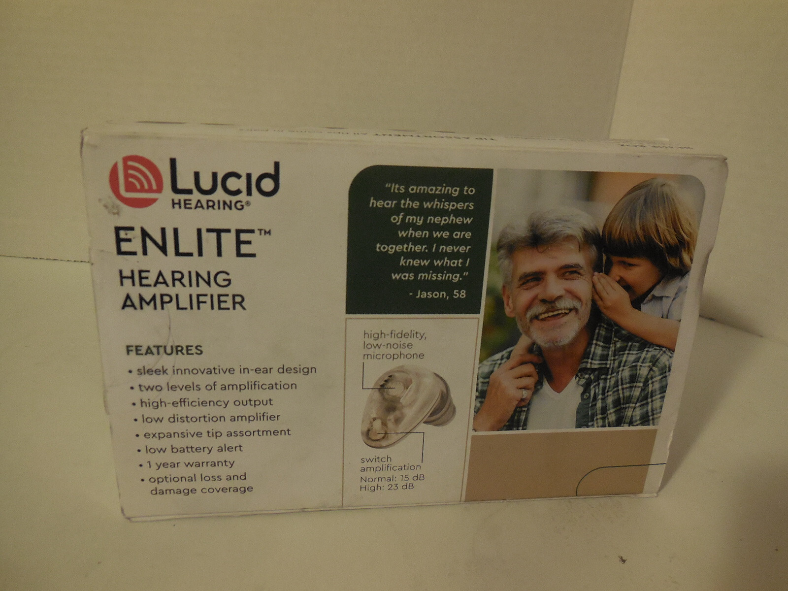 New Lucid Hearing Enlite OTC Hearing Aids Black 10039 Hearing Amplifier Clear