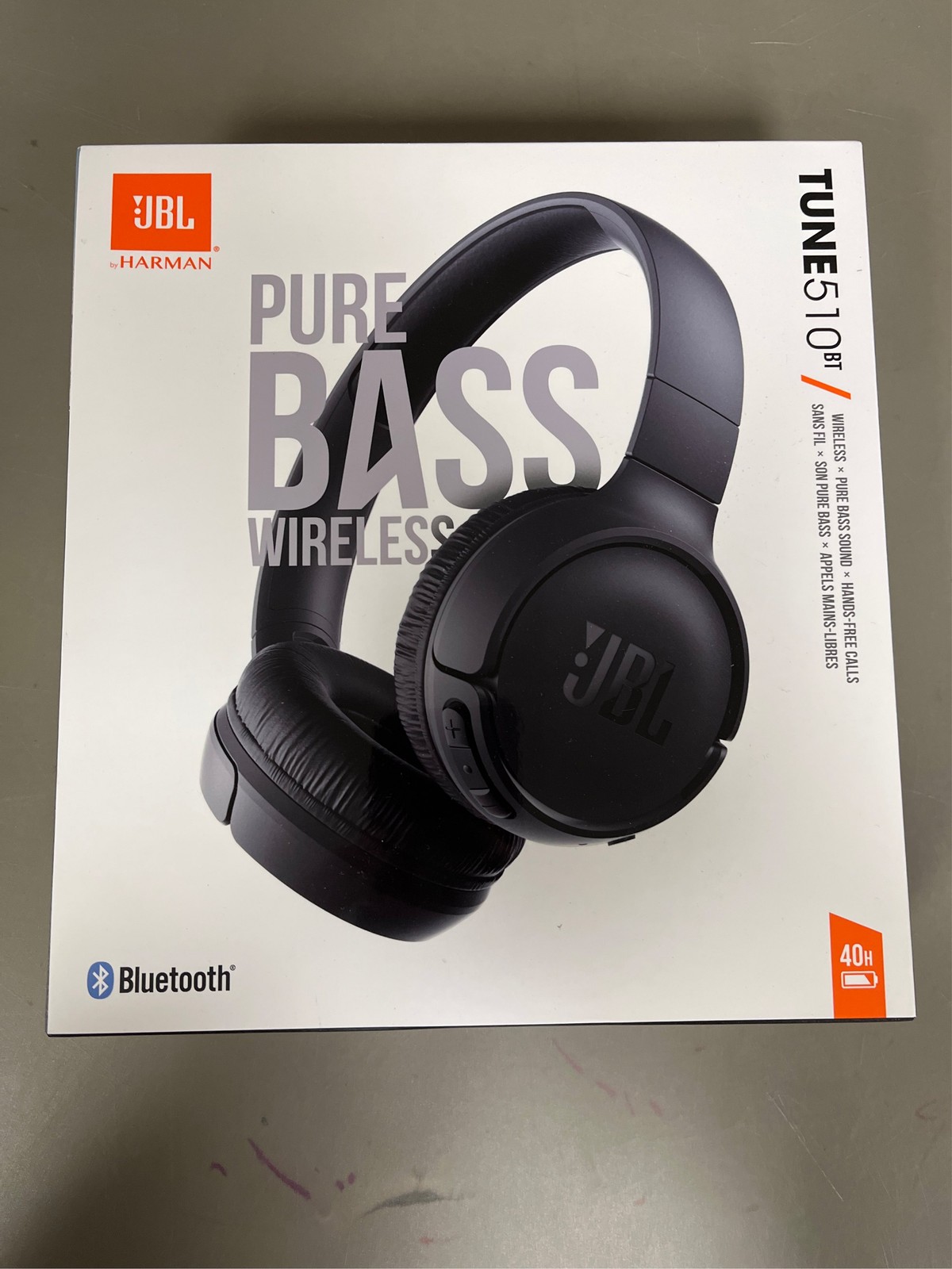 JBL Tune510BT Wireless On-Ear Headphones Black