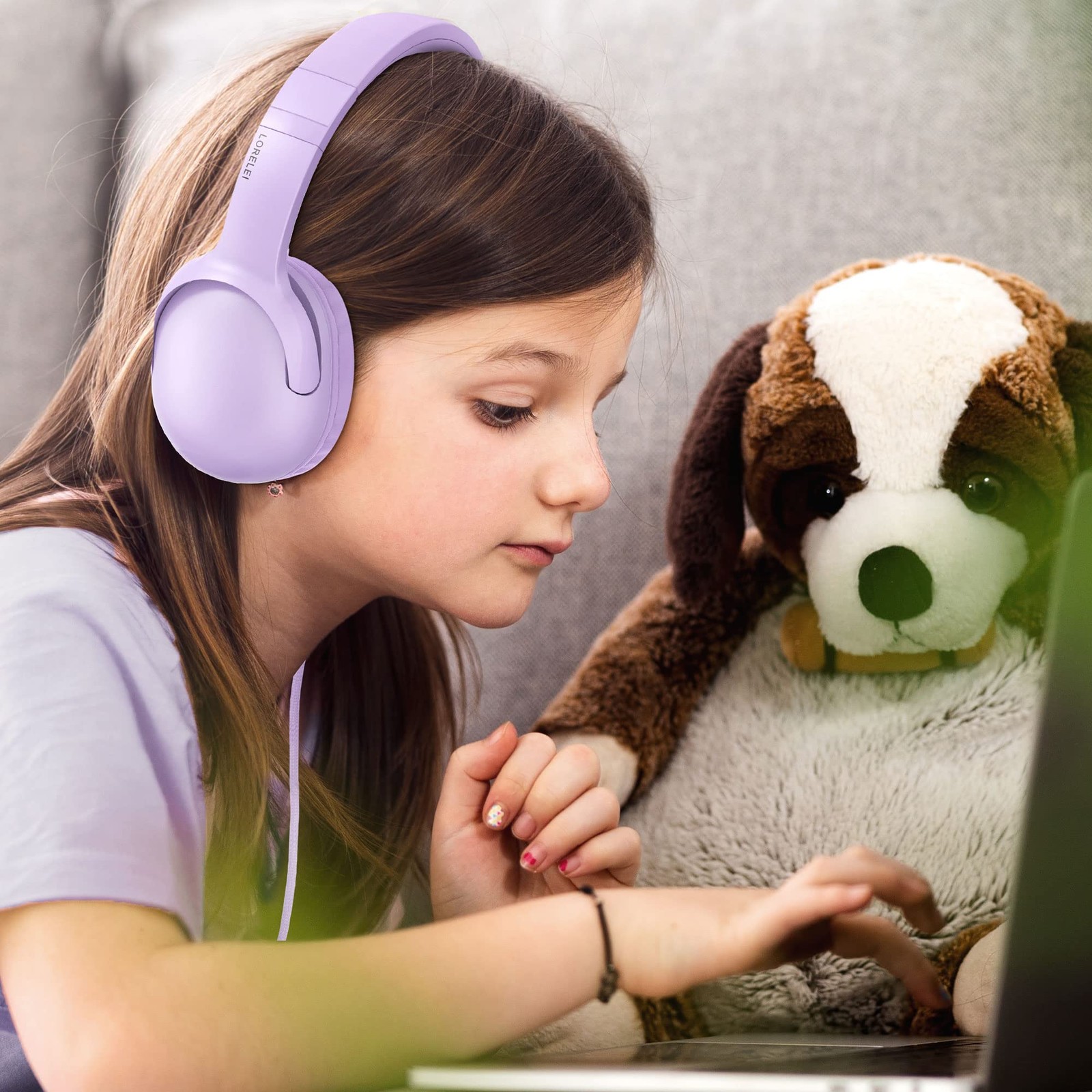 E5 Wired Headphones for Kids Foldable & 3.5mm Jack Tangle Free Nylon Wire Ste…