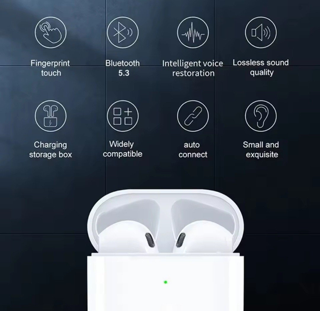 Wireless Bluetooth 5.3 Earbuds, Touch Control, 9mm Driver, White