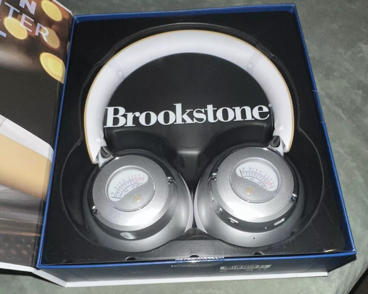 NIB Brookstone Acoustic Pro Wireless Metered Bluetooth 35 Hours Play Headphones