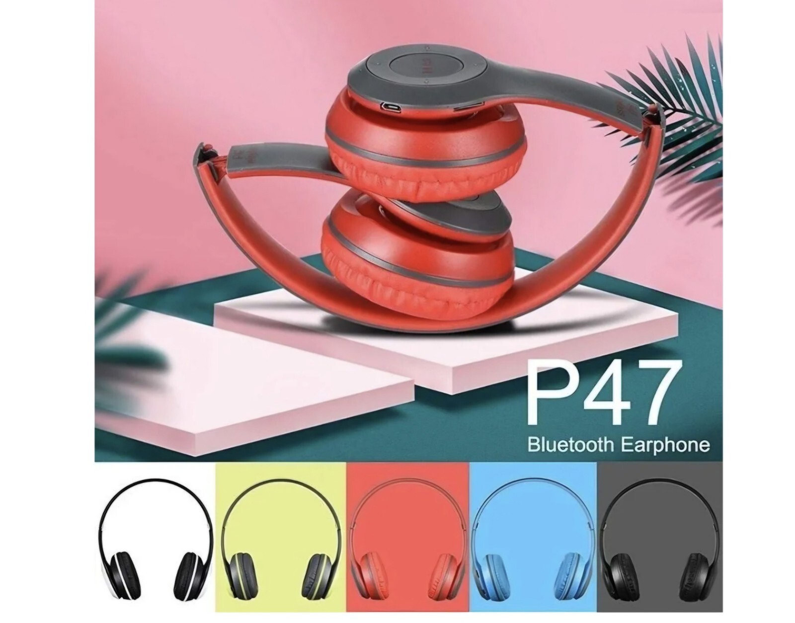 P47 5.0 + EDR Wireless Headphones Black