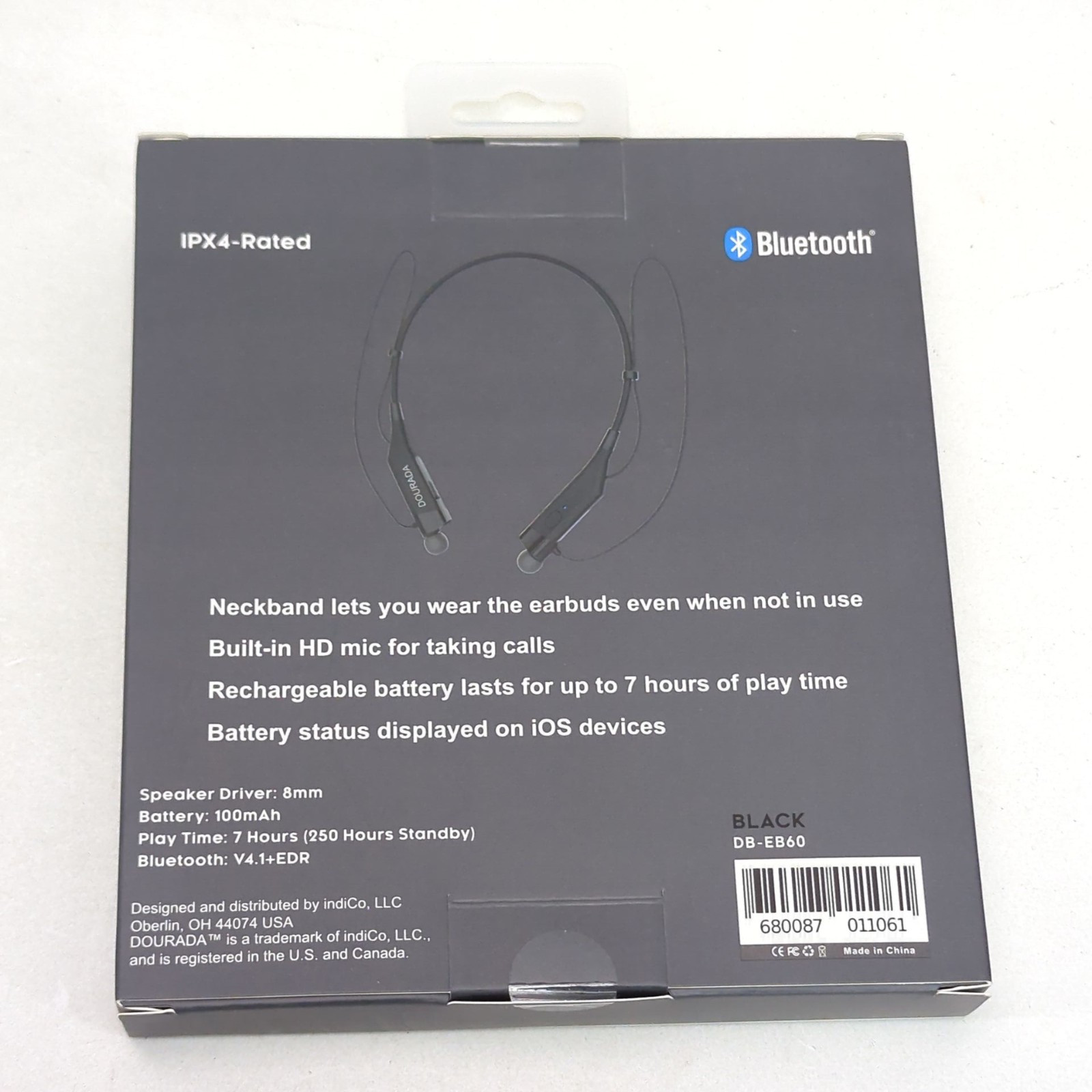Neckband Bluetooth Wireless Earbuds with HD Mic Talk Sport Sweat Hifi Earphones