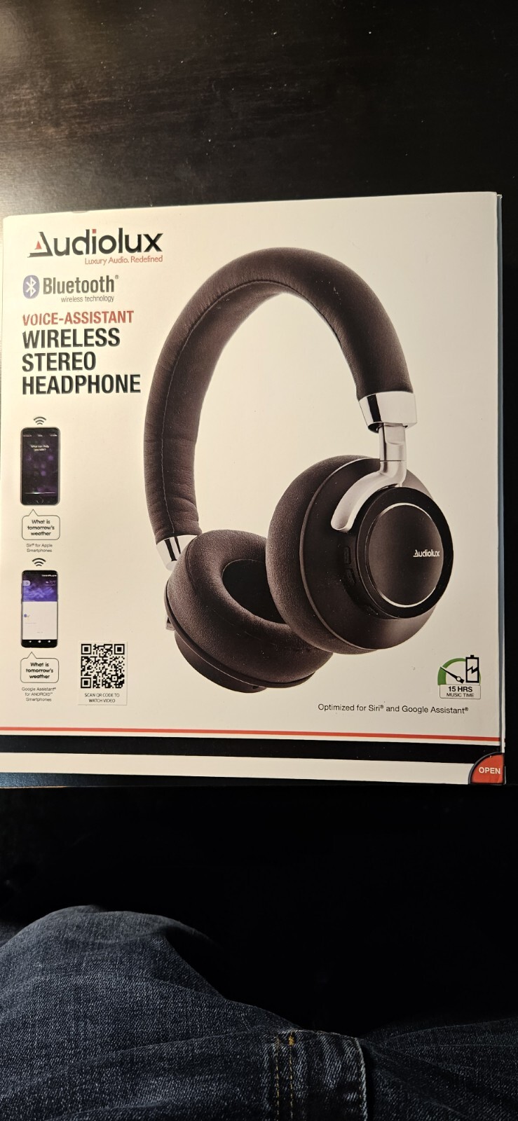 AUDIOLUX Voice Assistant Wireless Bluetooth Stereo Headphone (NIB)