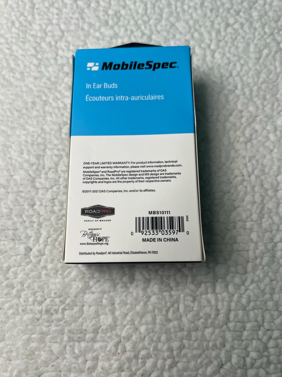 Mobilespec 2021 MBS10111 Mbs Stereo In Ear Buds Flat Cord Blk