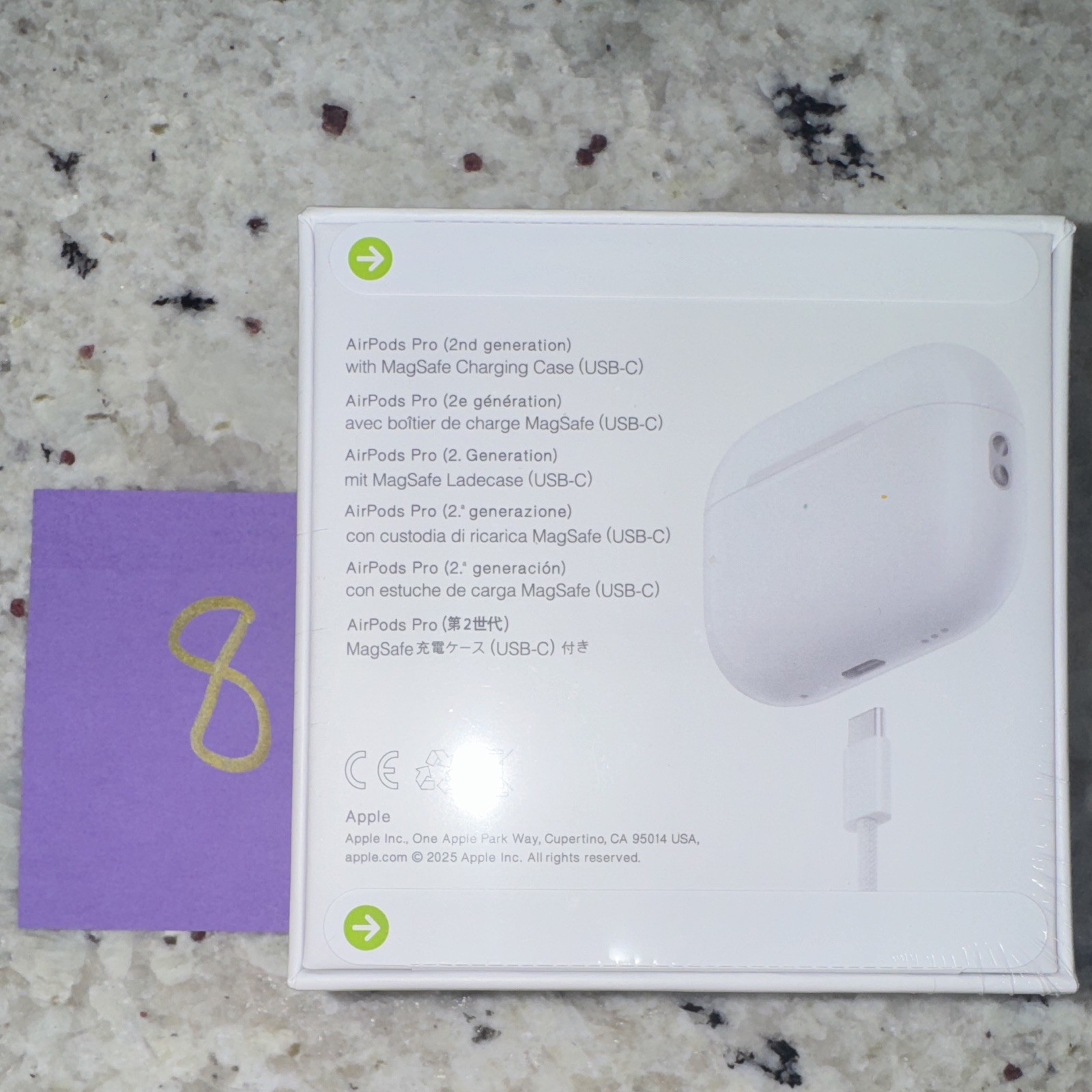 Apple AirPods Pro 2nd Gen MagSafe USB-C Case In-Ear Bluetooth White MTJV3AM/A