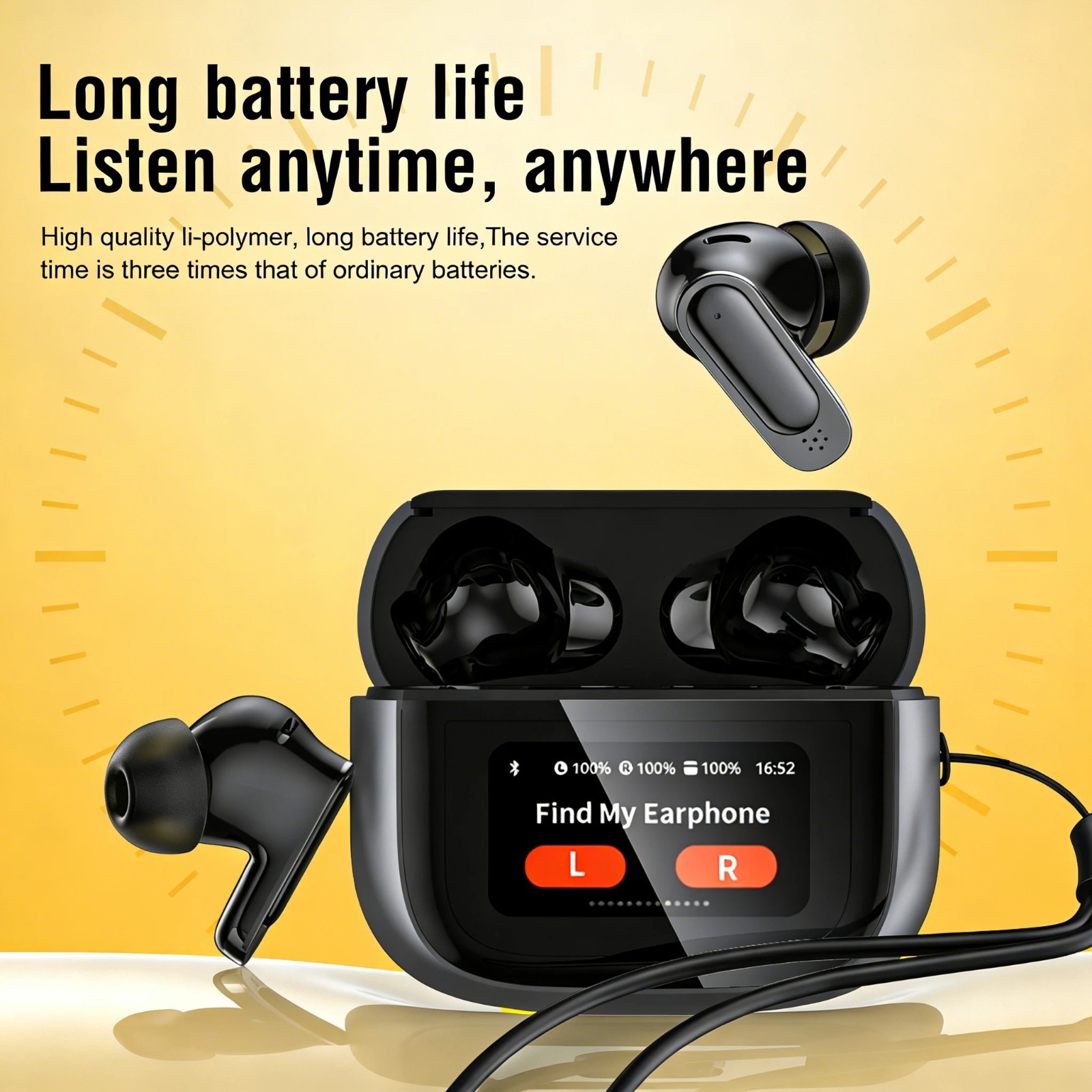 BOSECXT TWS Earbuds Bluetooth 5.3 ANC Wireless Headphones Smart Touch Screen