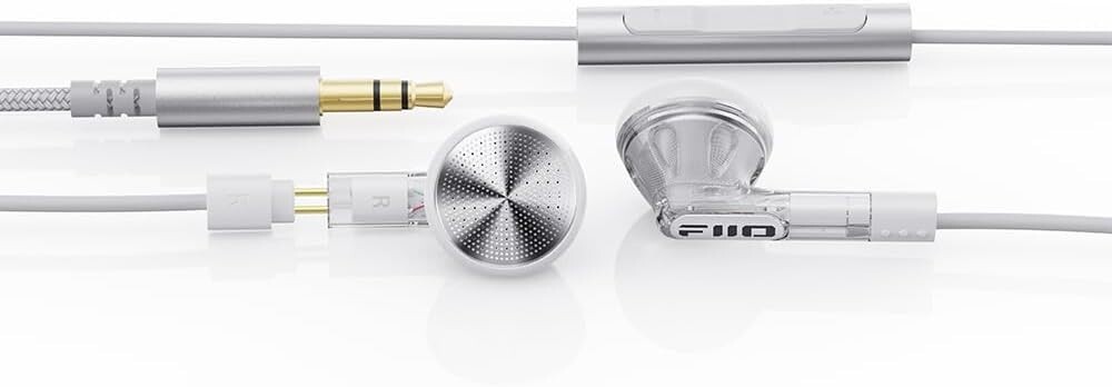FiiO FF1 3.5mm Wired Bass In-Ear Earbud w/Mic,NO Type-C to 3.5mm adapter (Clear)