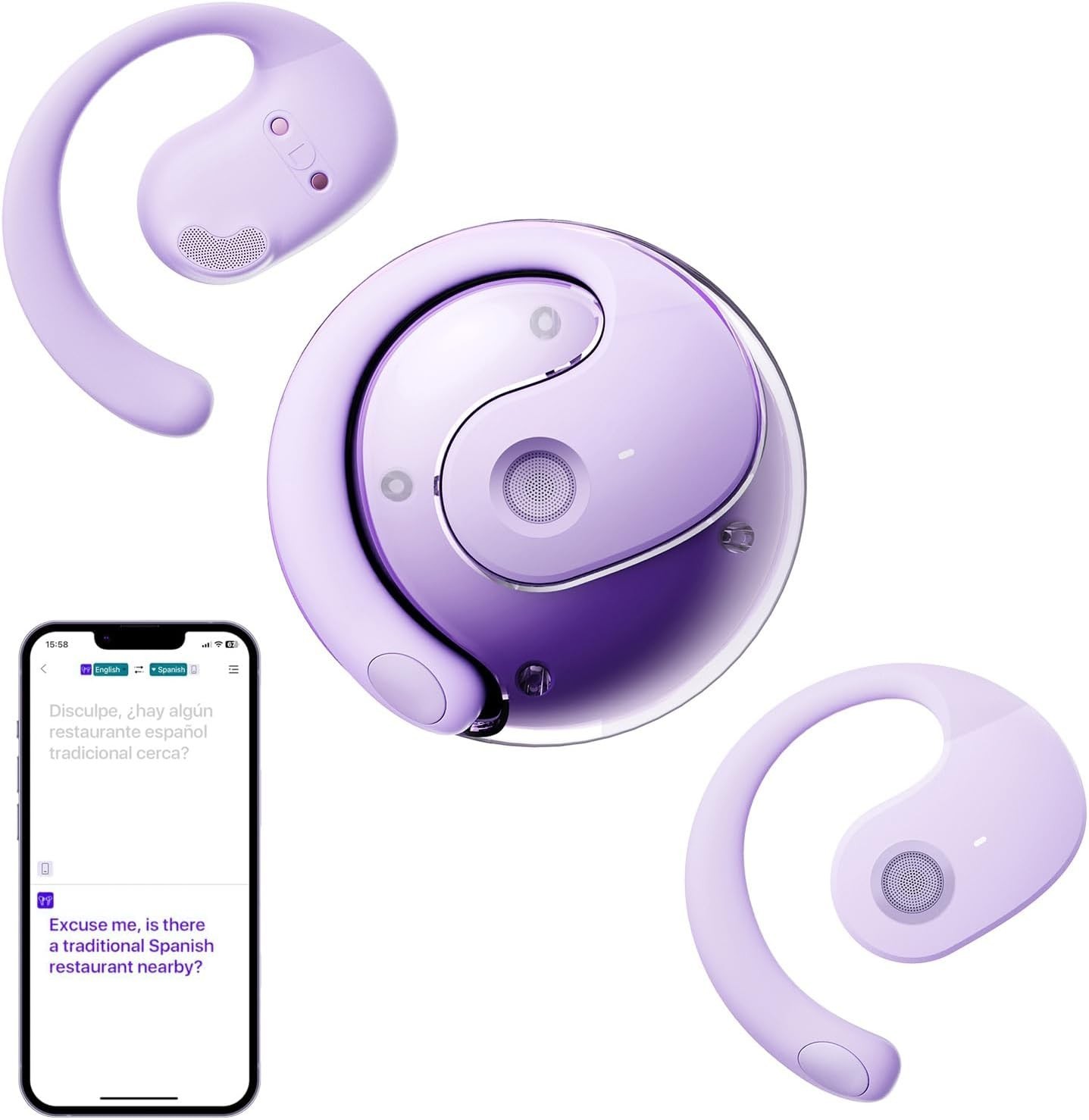 Over Ear Air Bone True-Wireless Earbuds Extendable Sport Ear Hook Noise Cancel^