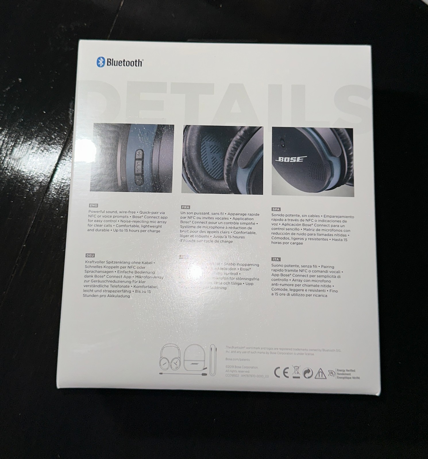 Bose SoundLink Around-Ear II Headphones AE2W Wireless Bluetooth BLACK